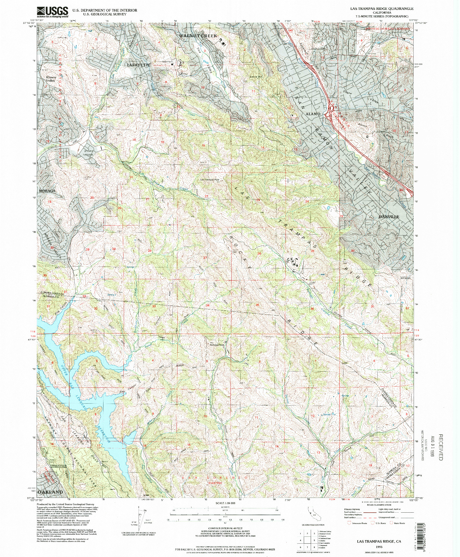USGS 1:24000-SCALE QUADRANGLE FOR LAS TRAMPAS RIDGE, CA 1995