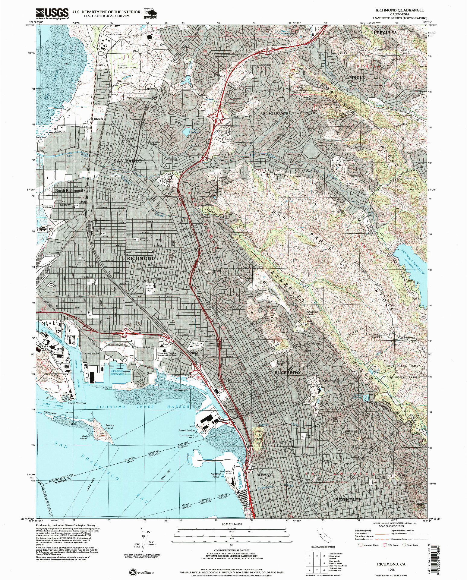 USGS 1:24000-SCALE QUADRANGLE FOR RICHMOND, CA 1995