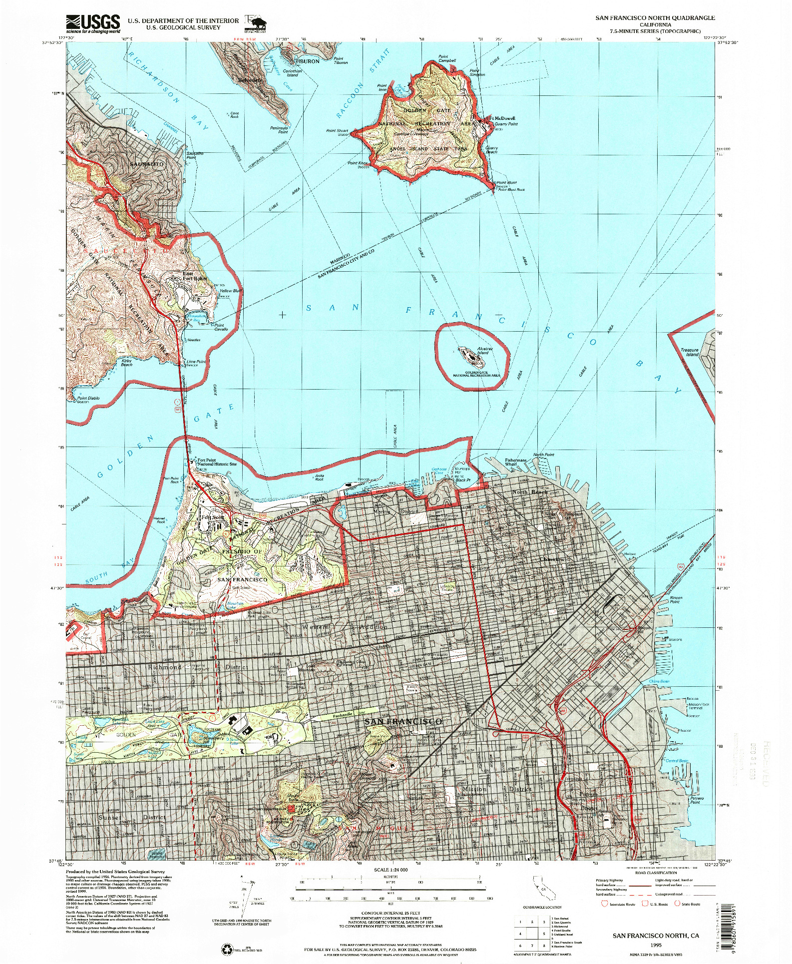 USGS 1:24000-SCALE QUADRANGLE FOR SAN FRANCISCO NORTH, CA 1995