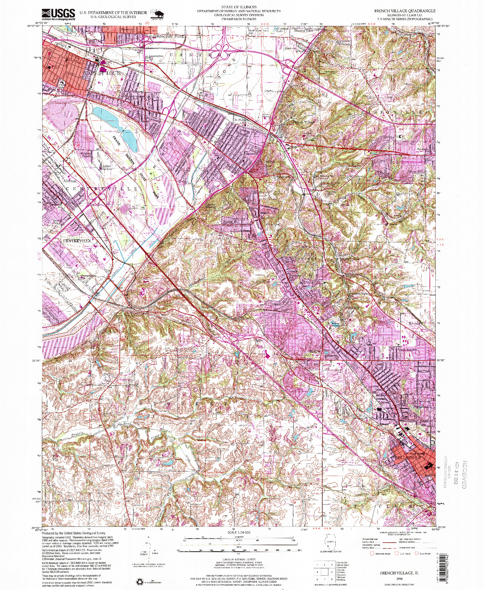 USGS 1:24000-SCALE QUADRANGLE FOR FRENCH VILLAGE, IL 1998