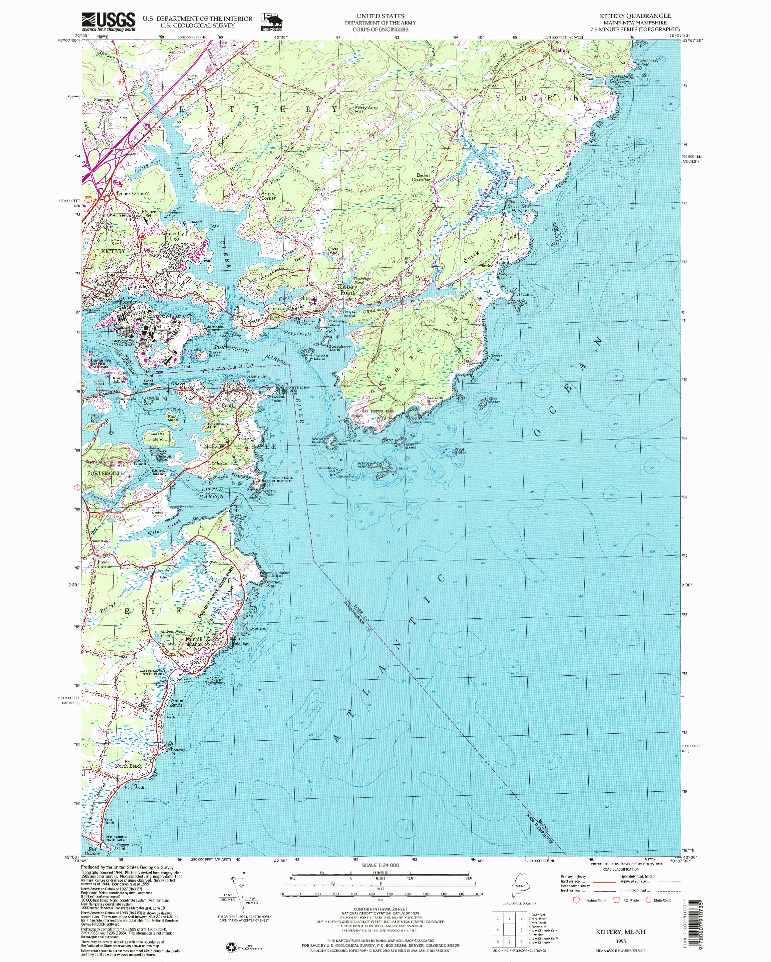 USGS 1:24000-SCALE QUADRANGLE FOR KITTERY, ME 1995