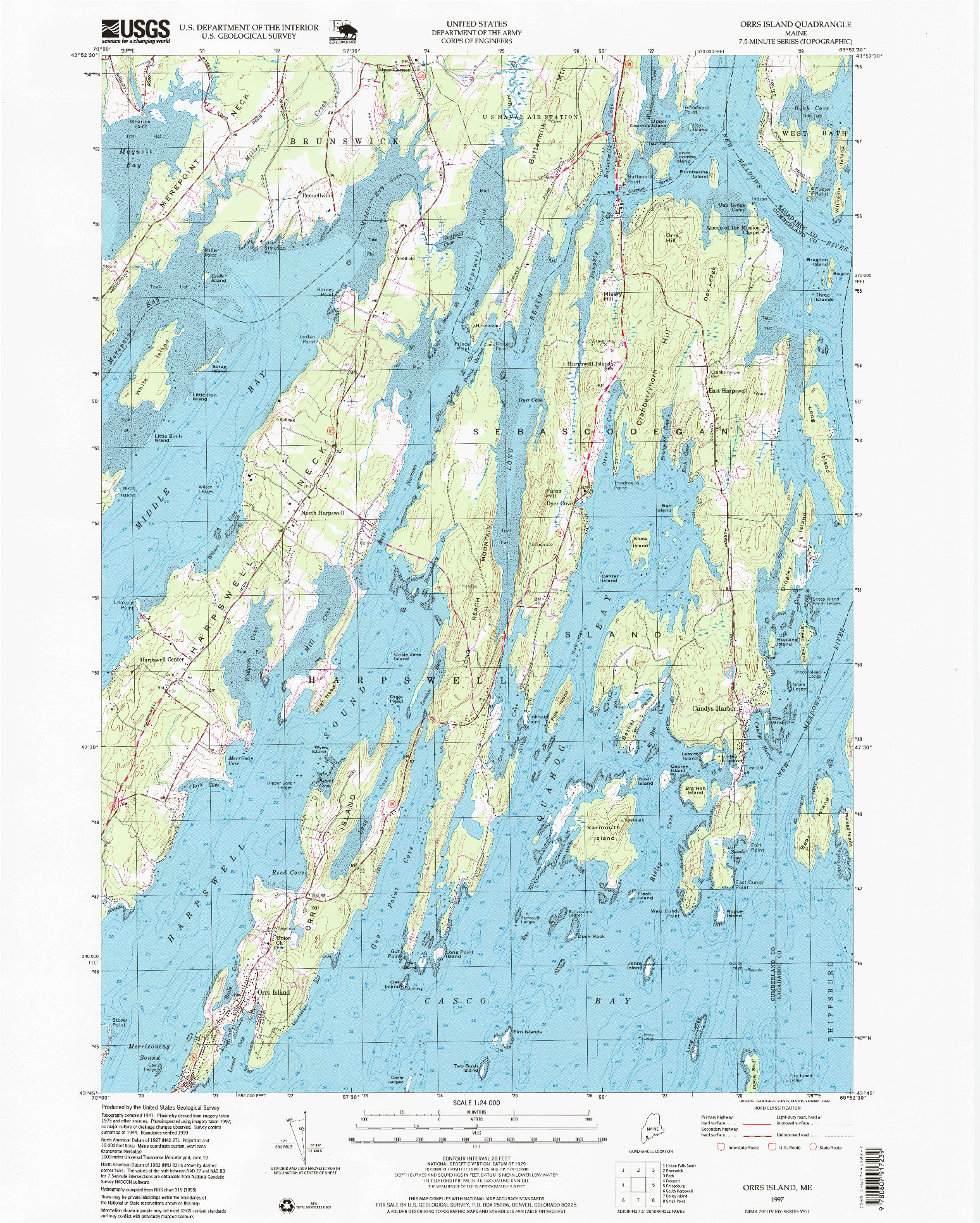 USGS 1:24000-SCALE QUADRANGLE FOR ORRS ISLAND, ME 1997