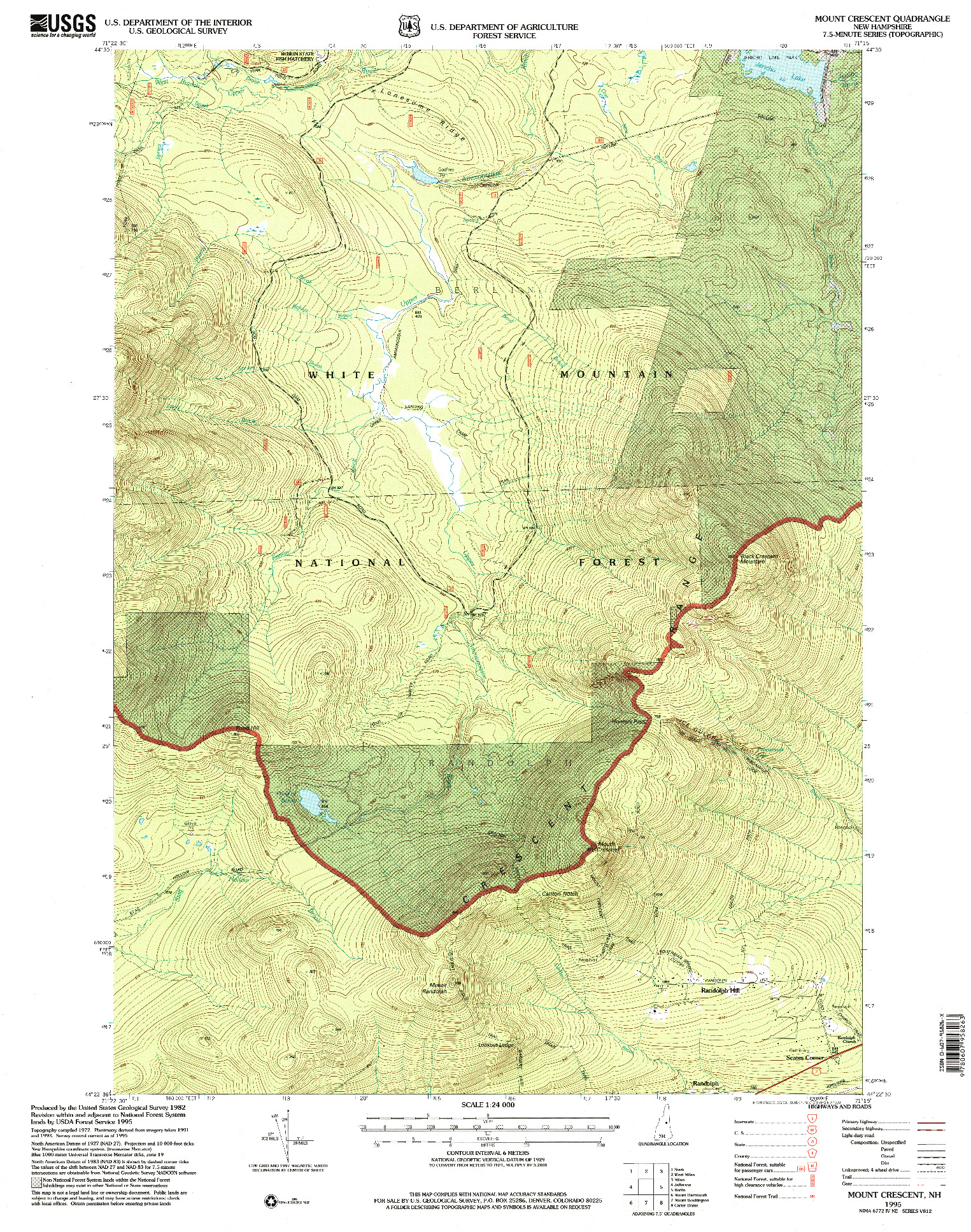 USGS 1:24000-SCALE QUADRANGLE FOR MOUNT CRESCENT, NH 1995
