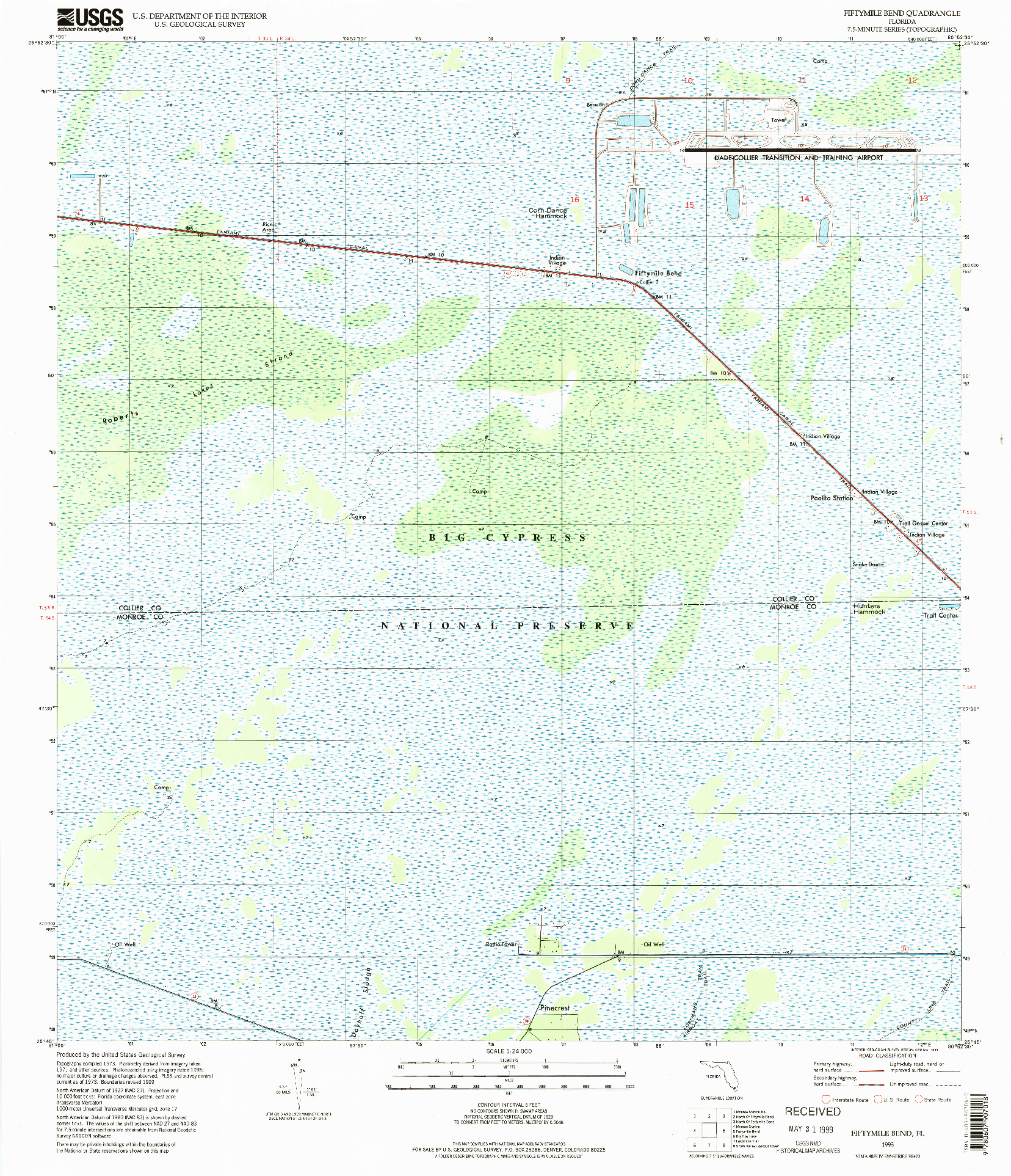 USGS 1:24000-SCALE QUADRANGLE FOR FIFTYMILE BEND, FL 1995