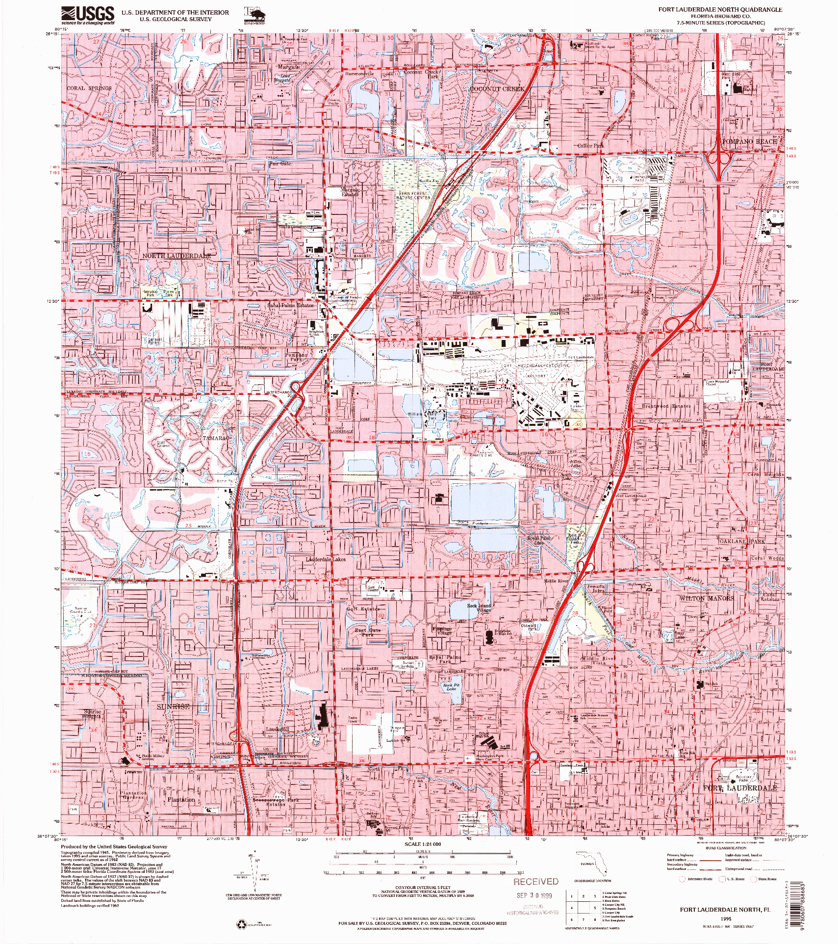 USGS 1:24000-SCALE QUADRANGLE FOR FORT LAUDERDALE NORTH, FL 1995