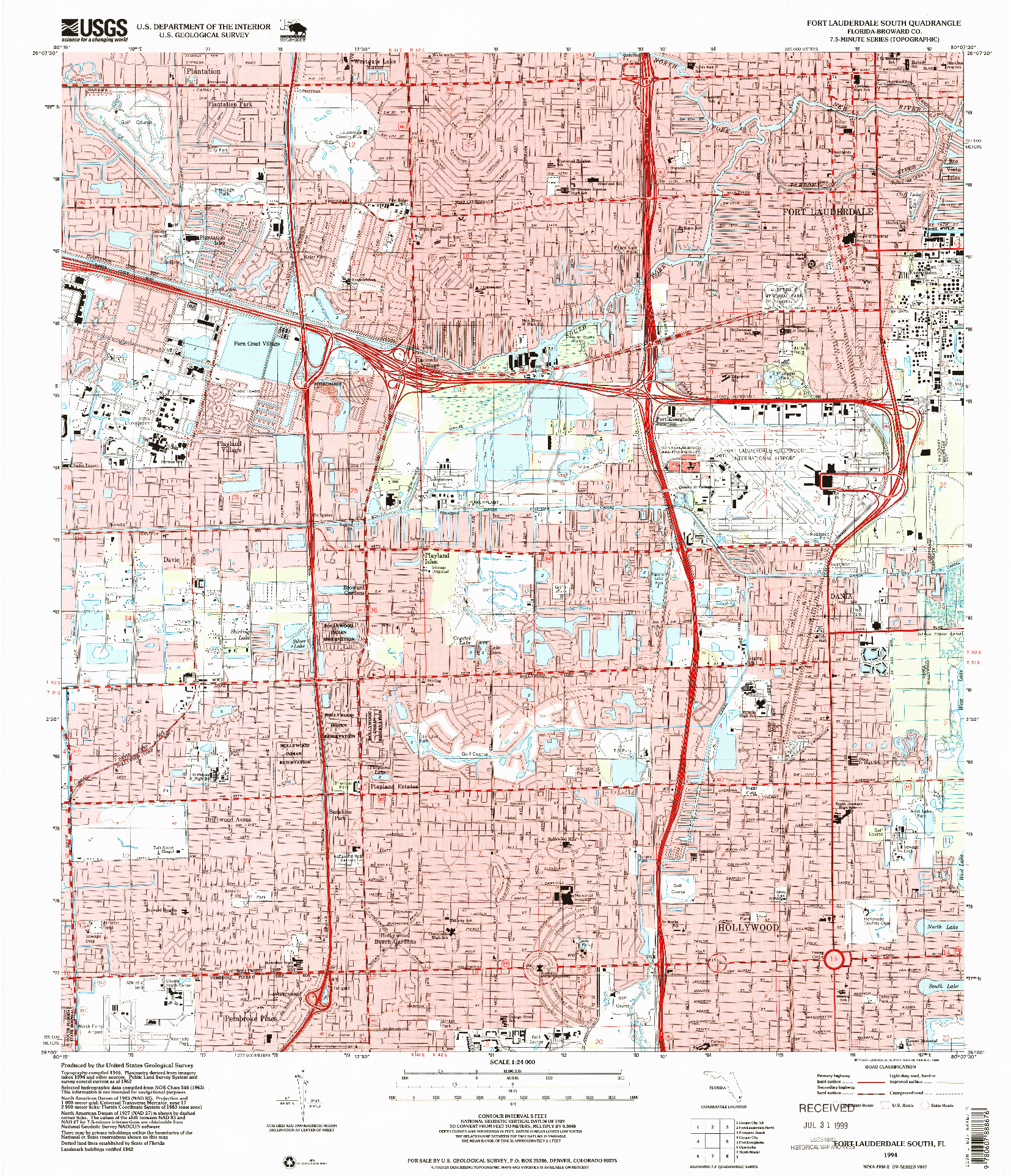 USGS 1:24000-SCALE QUADRANGLE FOR FORT LAUDERDALE SOUTH, FL 1994