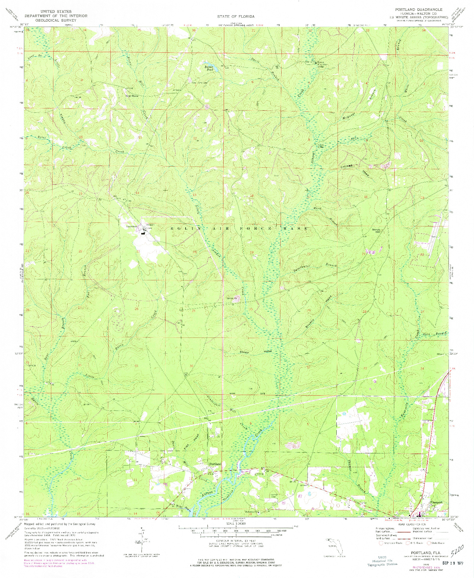 USGS 1:24000-SCALE QUADRANGLE FOR PORTLAND, FL 1970