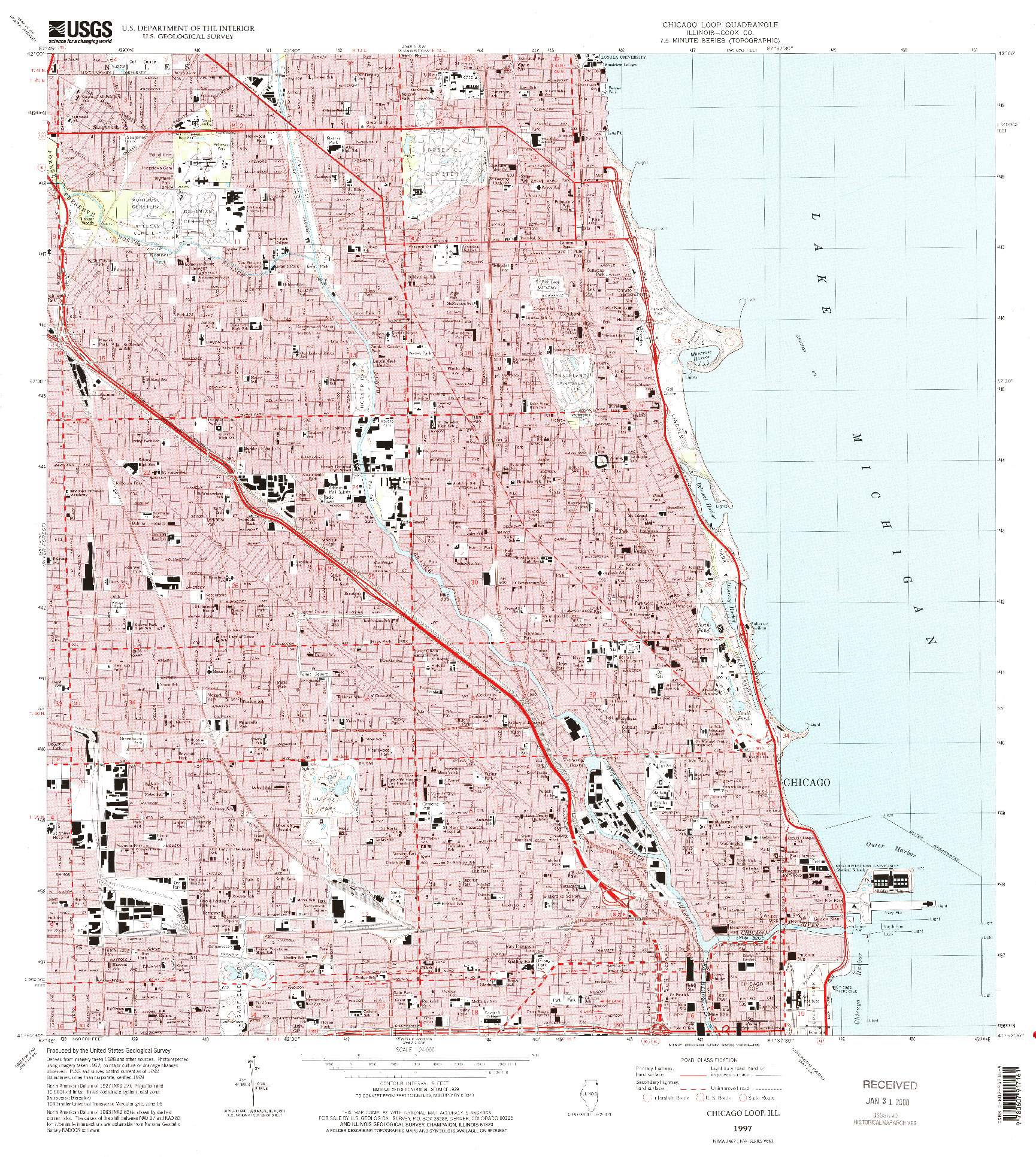 USGS 1:24000-SCALE QUADRANGLE FOR CHICAGO LOOP, IL 1997