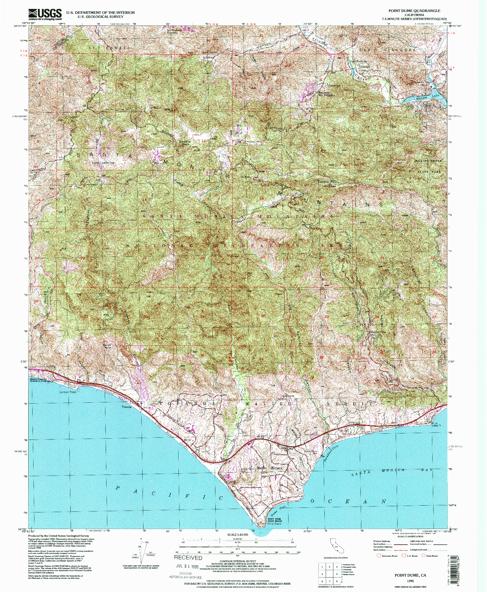 USGS 1:24000-SCALE QUADRANGLE FOR POINT DUME, CA 1995