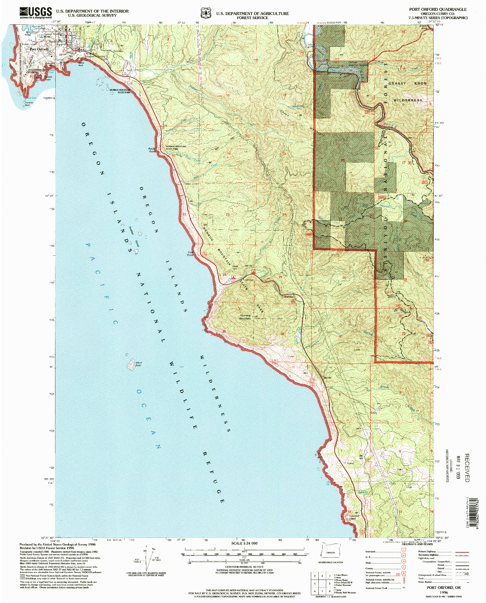 USGS 1:24000-SCALE QUADRANGLE FOR PORT ORFORD, OR 1996