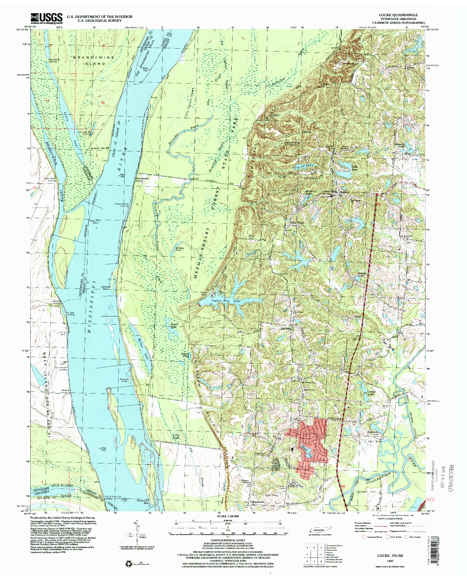 USGS 1:24000-SCALE QUADRANGLE FOR LOCKE, TN 1997