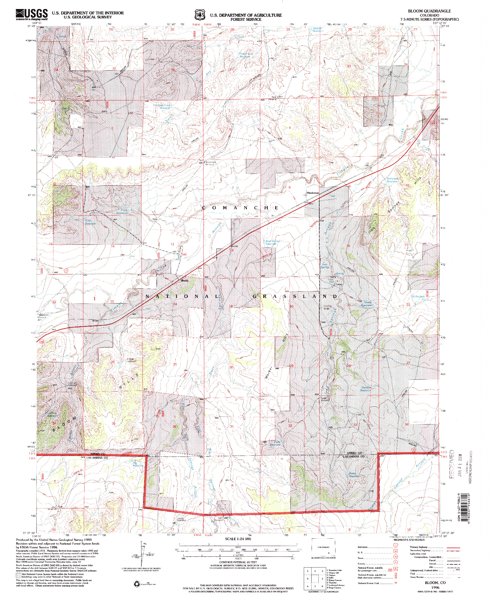 USGS 1:24000-SCALE QUADRANGLE FOR BLOOM, CO 1996