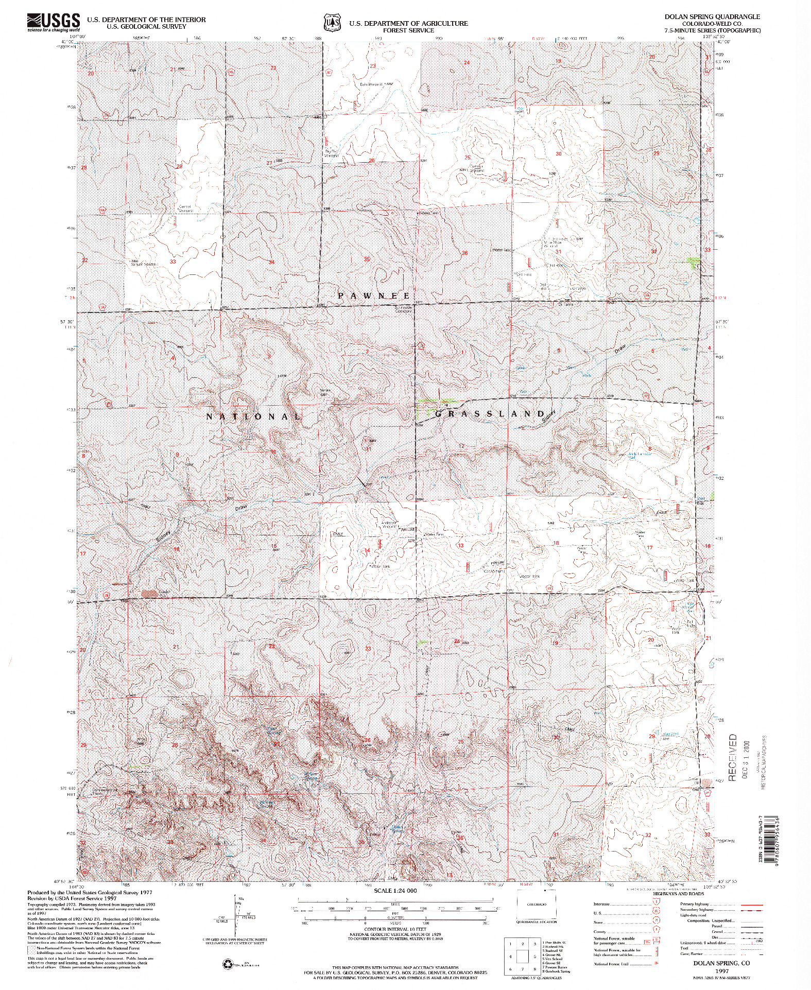 USGS 1:24000-SCALE QUADRANGLE FOR DOLAN SPRING, CO 1997