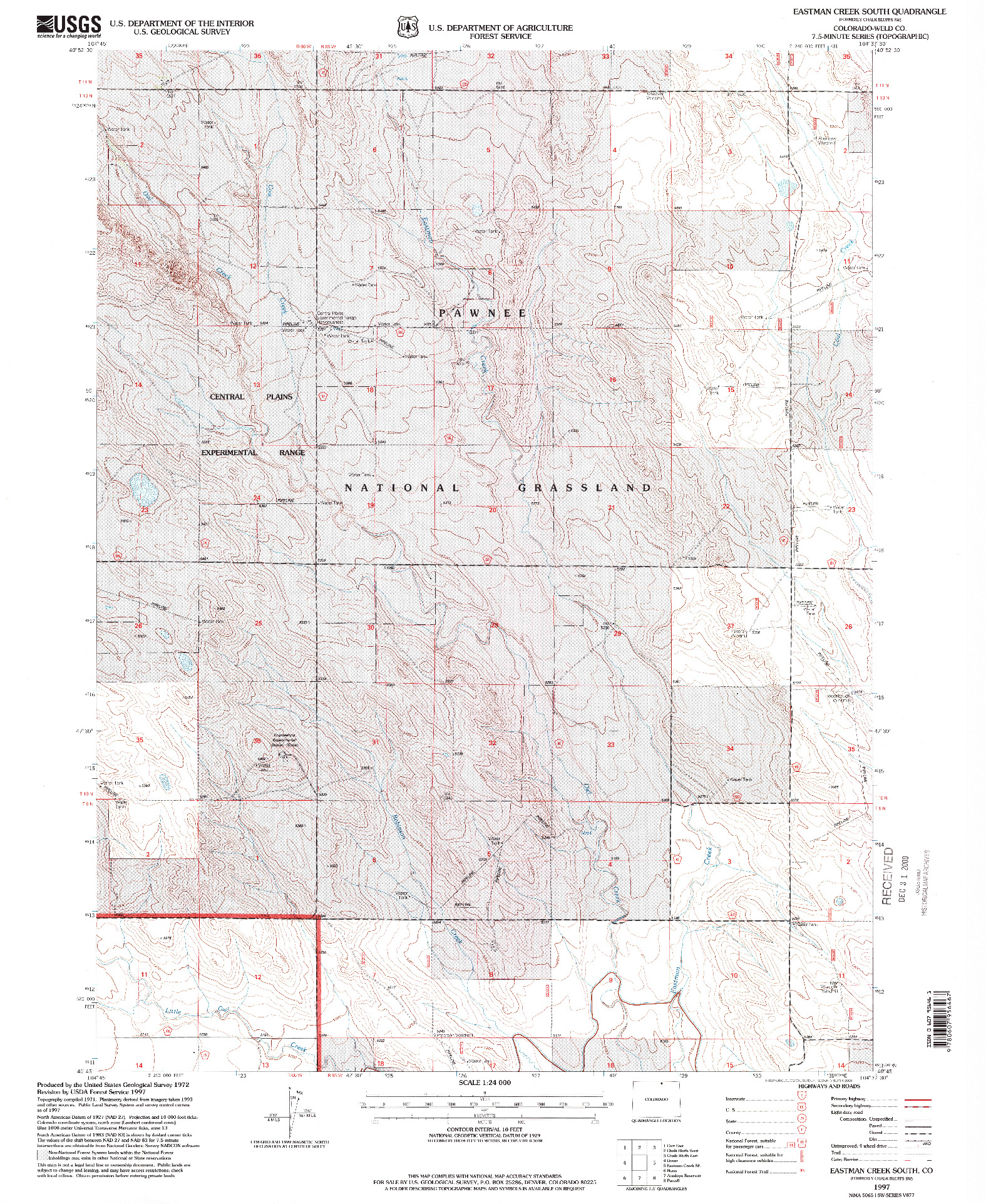 USGS 1:24000-SCALE QUADRANGLE FOR EASTMAN CREEK SOUTH, CO 1997