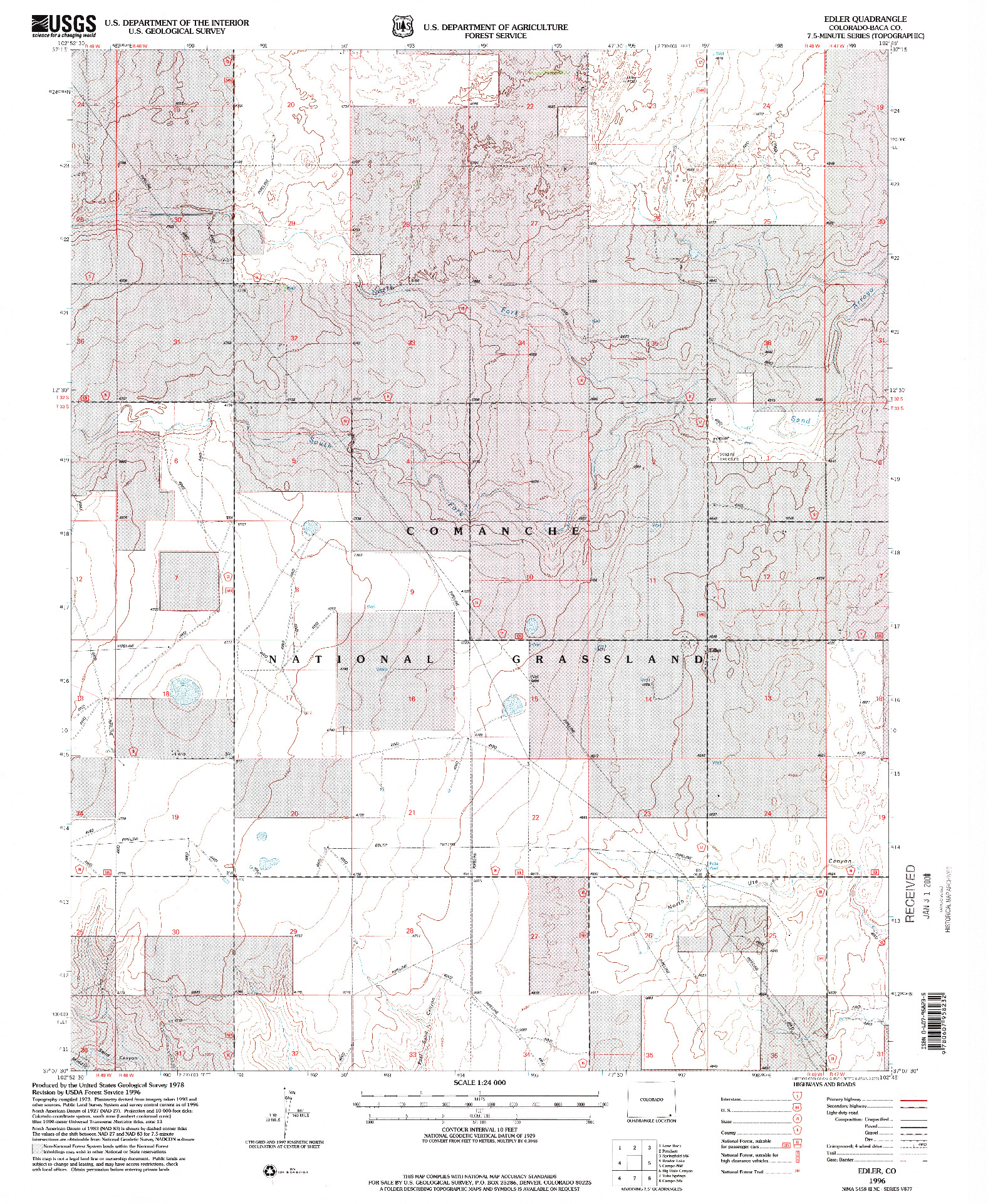 USGS 1:24000-SCALE QUADRANGLE FOR EDLER, CO 1996