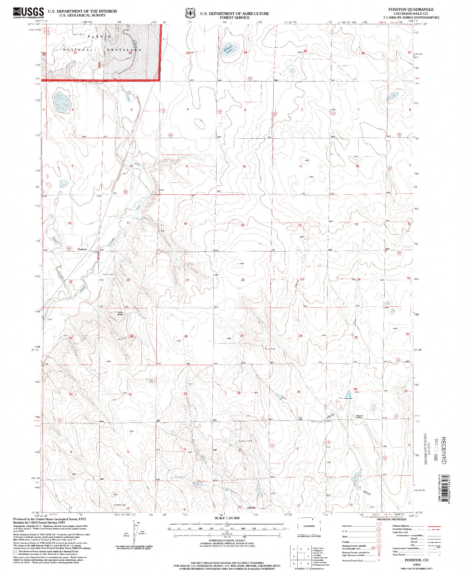 USGS 1:24000-SCALE QUADRANGLE FOR FOSSTON, CO 1997