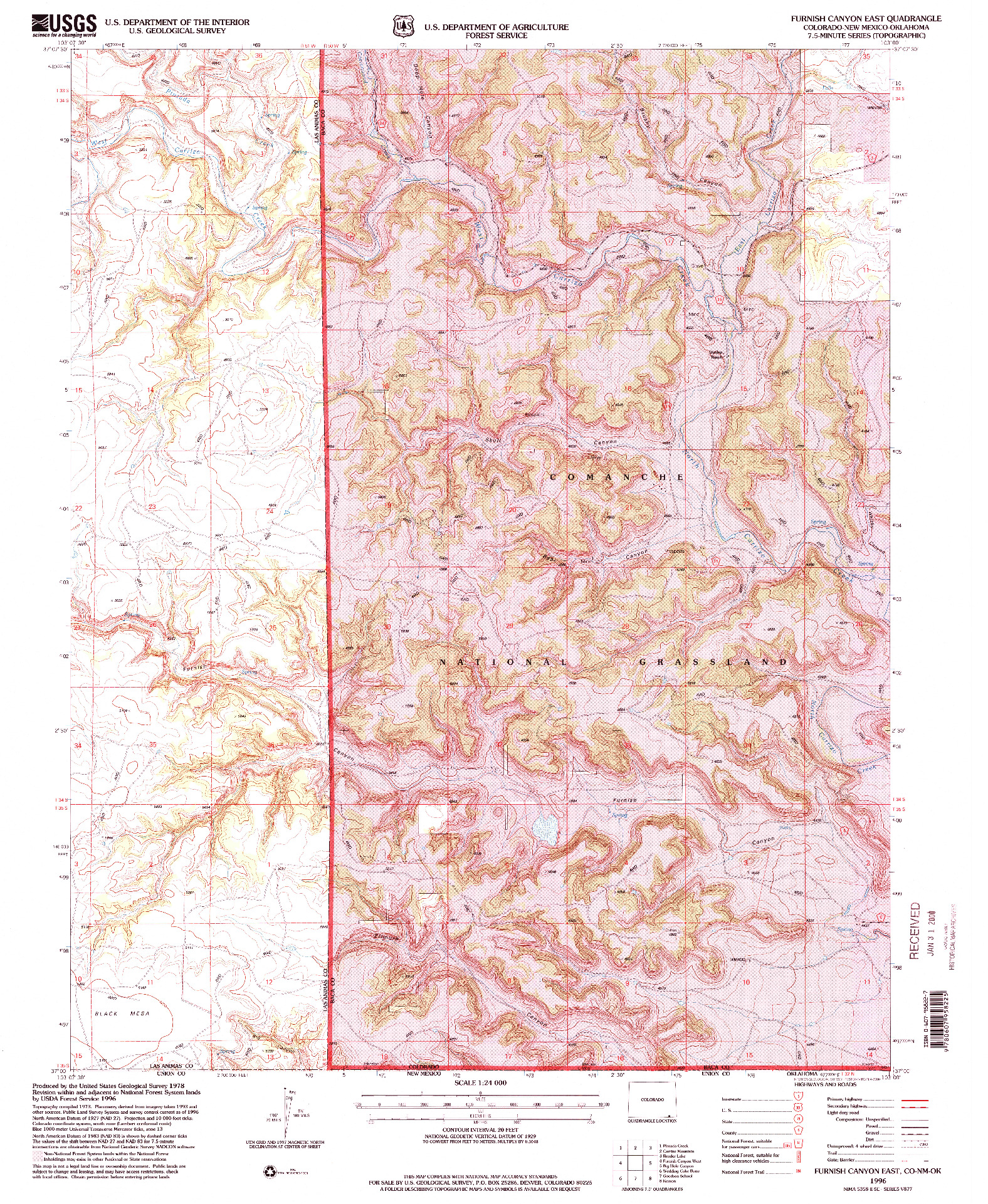 USGS 1:24000-SCALE QUADRANGLE FOR FURNISH CANYON EAST, CO 1996