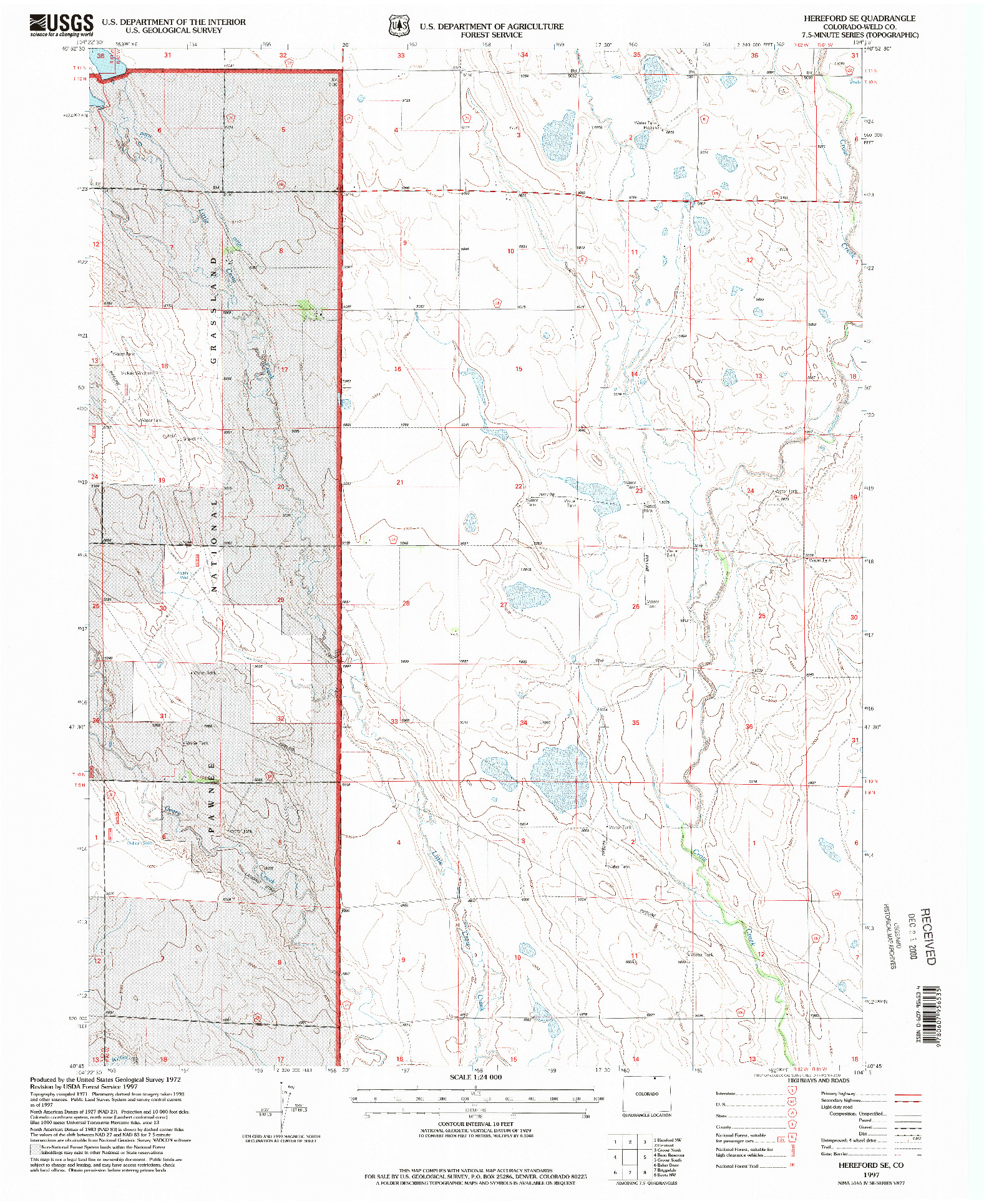 USGS 1:24000-SCALE QUADRANGLE FOR HEREFORD SE, CO 1997