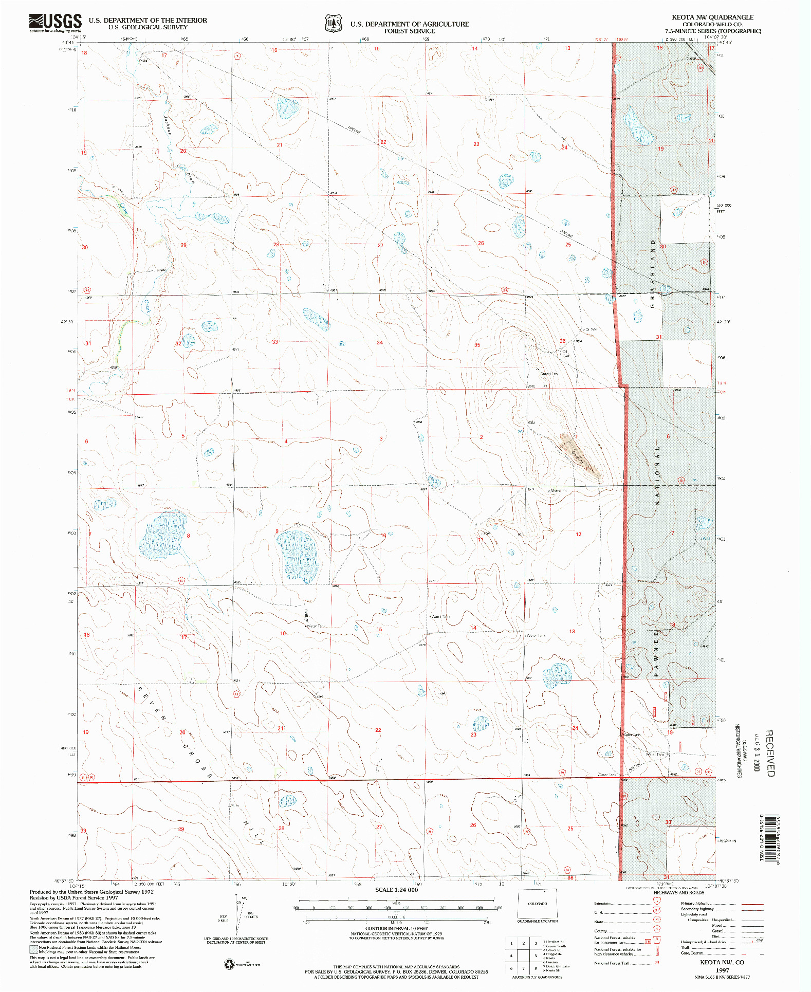 USGS 1:24000-SCALE QUADRANGLE FOR KEOTA NW, CO 1997