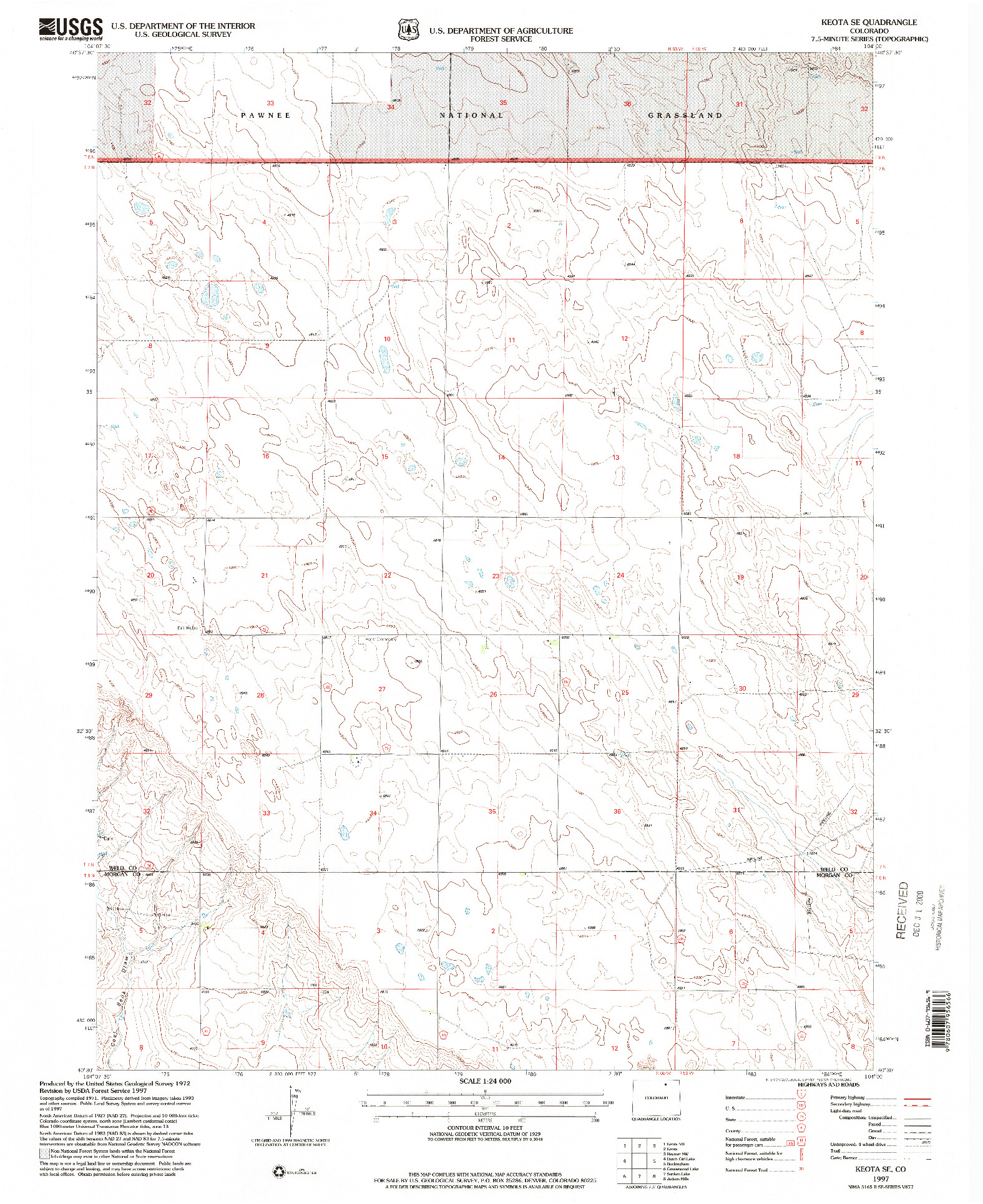 USGS 1:24000-SCALE QUADRANGLE FOR KEOTA SE, CO 1997