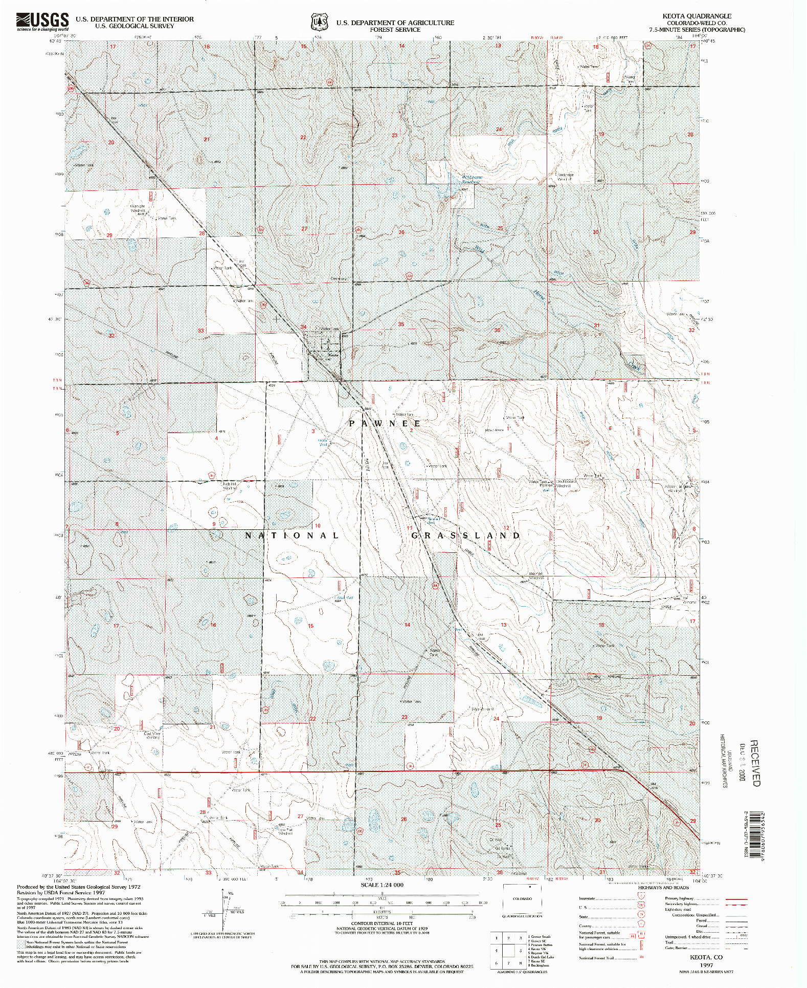 USGS 1:24000-SCALE QUADRANGLE FOR KEOTA, CO 1997
