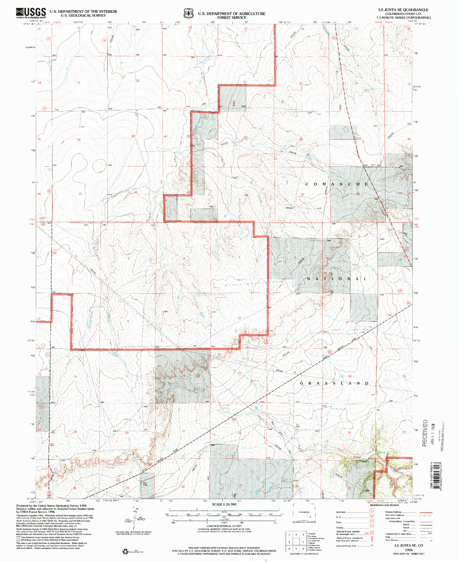 USGS 1:24000-SCALE QUADRANGLE FOR LA JUNTA SE, CO 1996