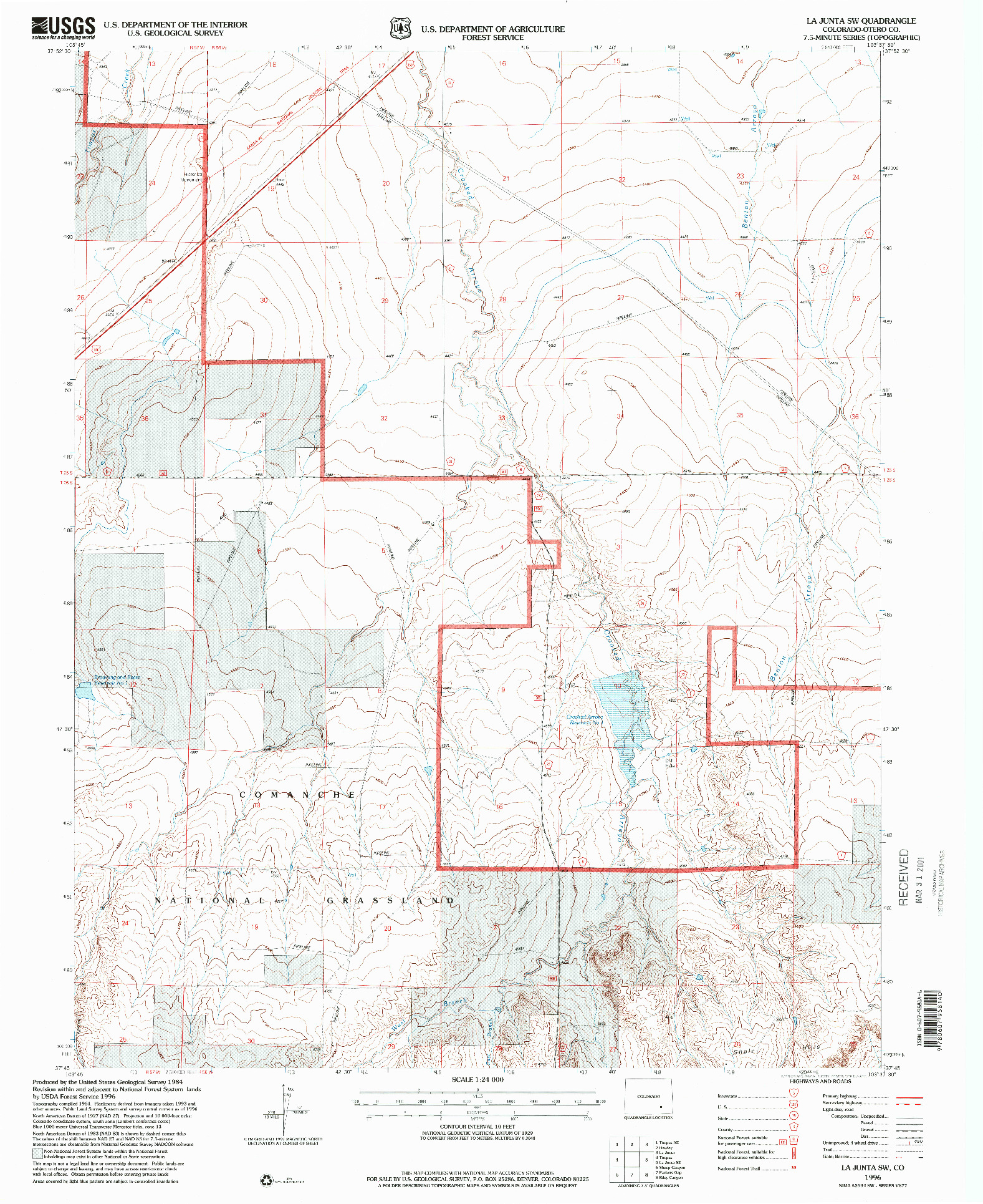 USGS 1:24000-SCALE QUADRANGLE FOR LA JUNTA SW, CO 1996