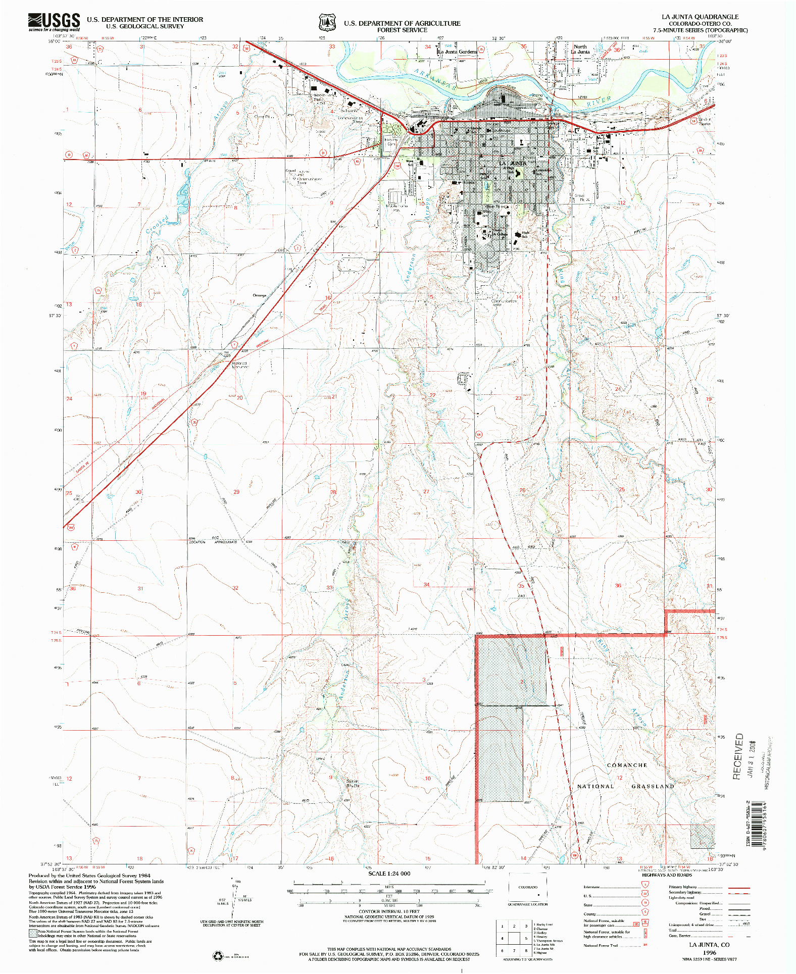 USGS 1:24000-SCALE QUADRANGLE FOR LA JUNTA, CO 1996