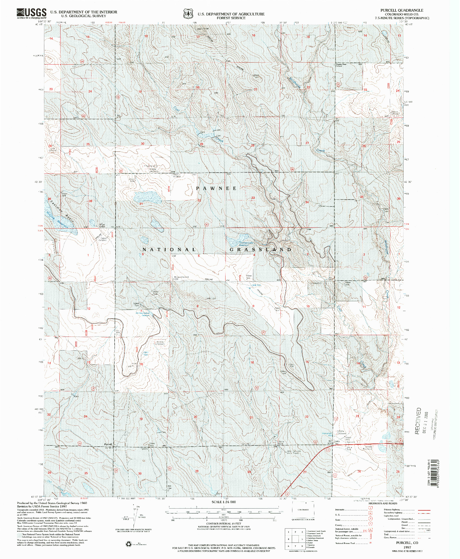 USGS 1:24000-SCALE QUADRANGLE FOR PURCELL, CO 1997