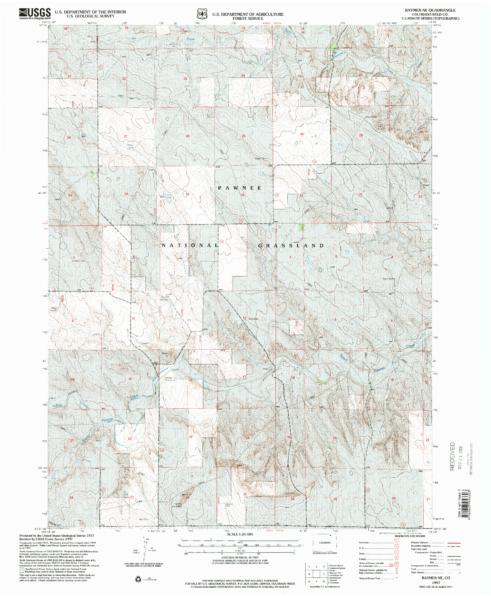 USGS 1:24000-SCALE QUADRANGLE FOR RAYMER NE, CO 1997