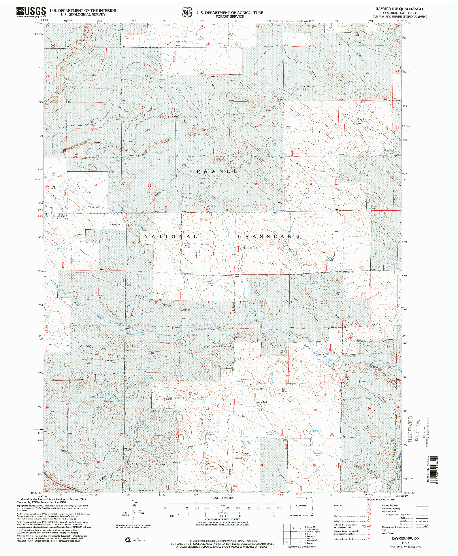 USGS 1:24000-SCALE QUADRANGLE FOR RAYMER NW, CO 1997