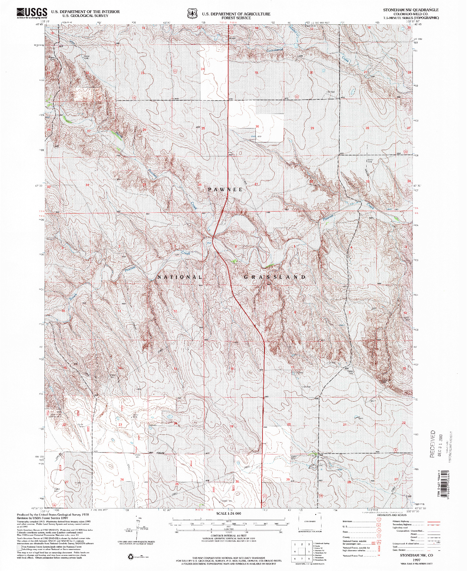USGS 1:24000-SCALE QUADRANGLE FOR STONEHAM NW, CO 1997