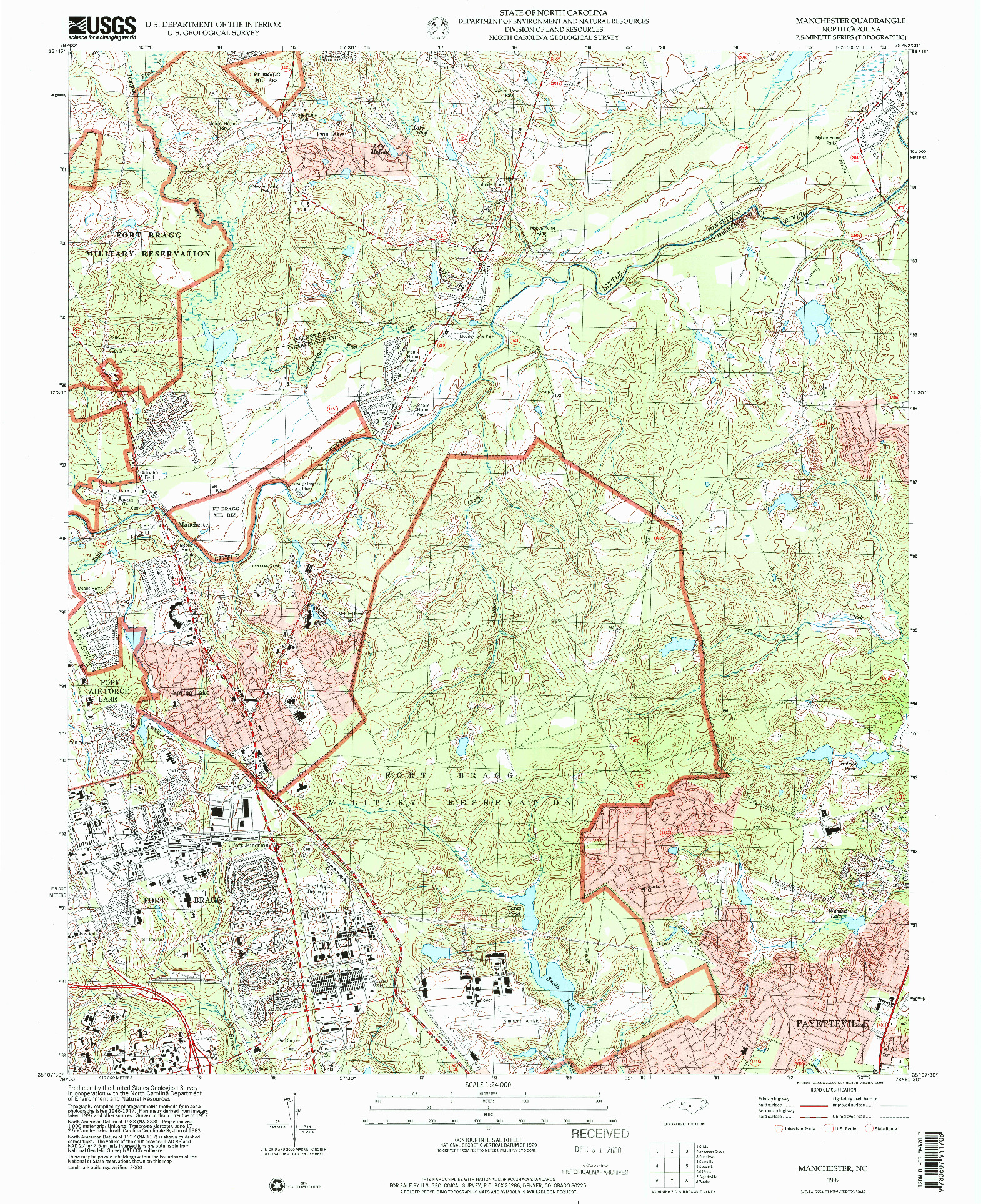 USGS 1:24000-SCALE QUADRANGLE FOR MANCHESTER, NC 1997