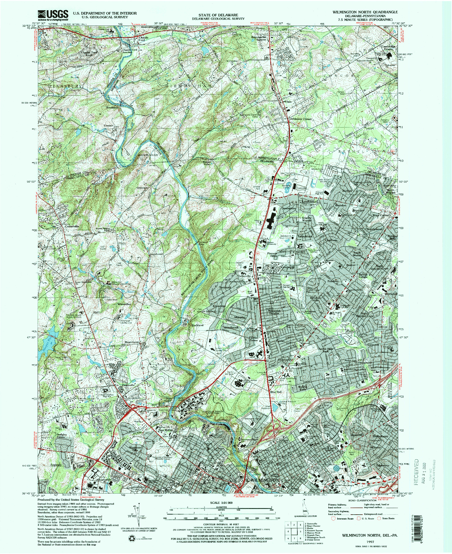 USGS 1:24000-SCALE QUADRANGLE FOR WILMINGTON NORTH, DE 1997