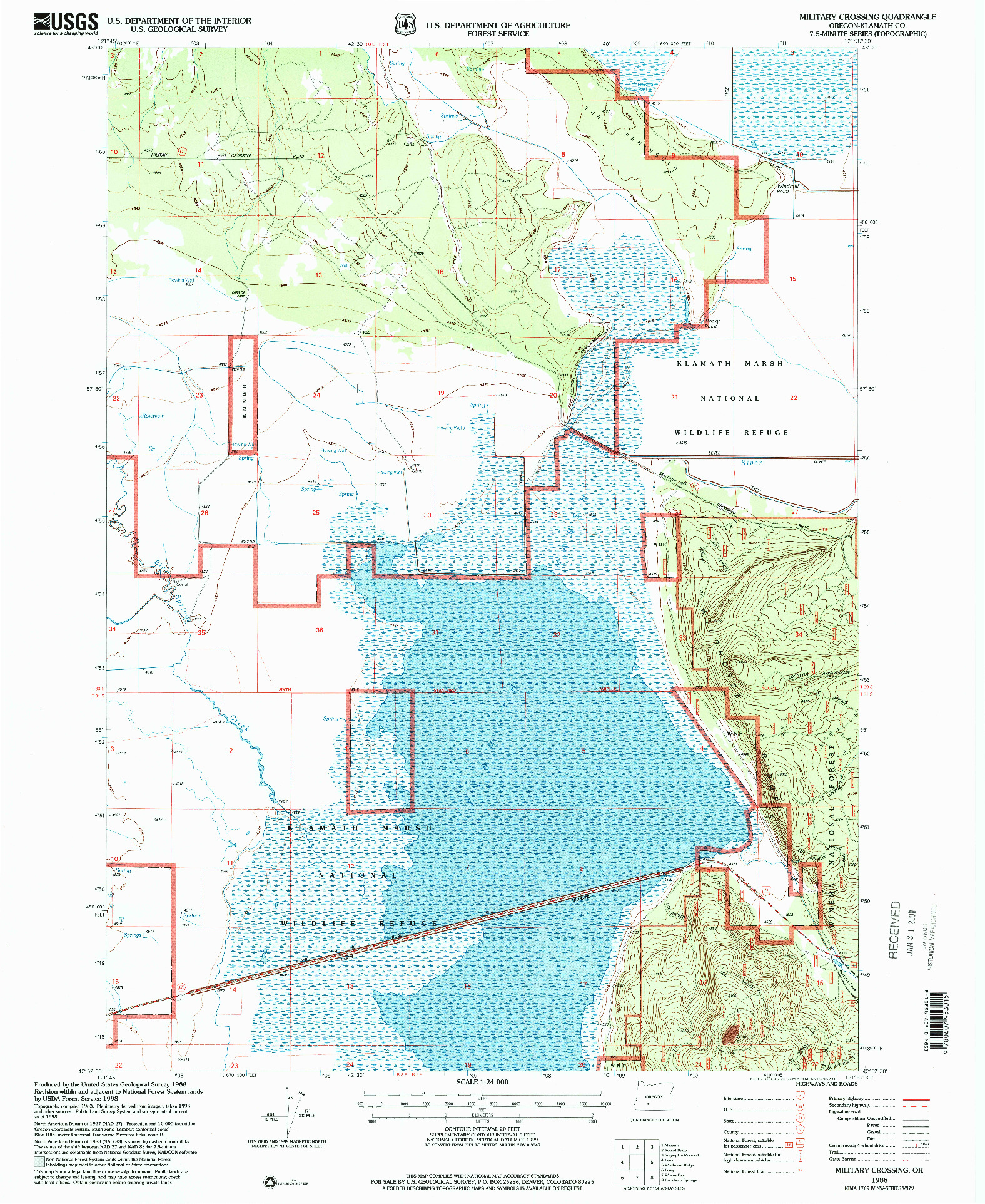 USGS 1:24000-SCALE QUADRANGLE FOR MILITARY CROSSING, OR 1988