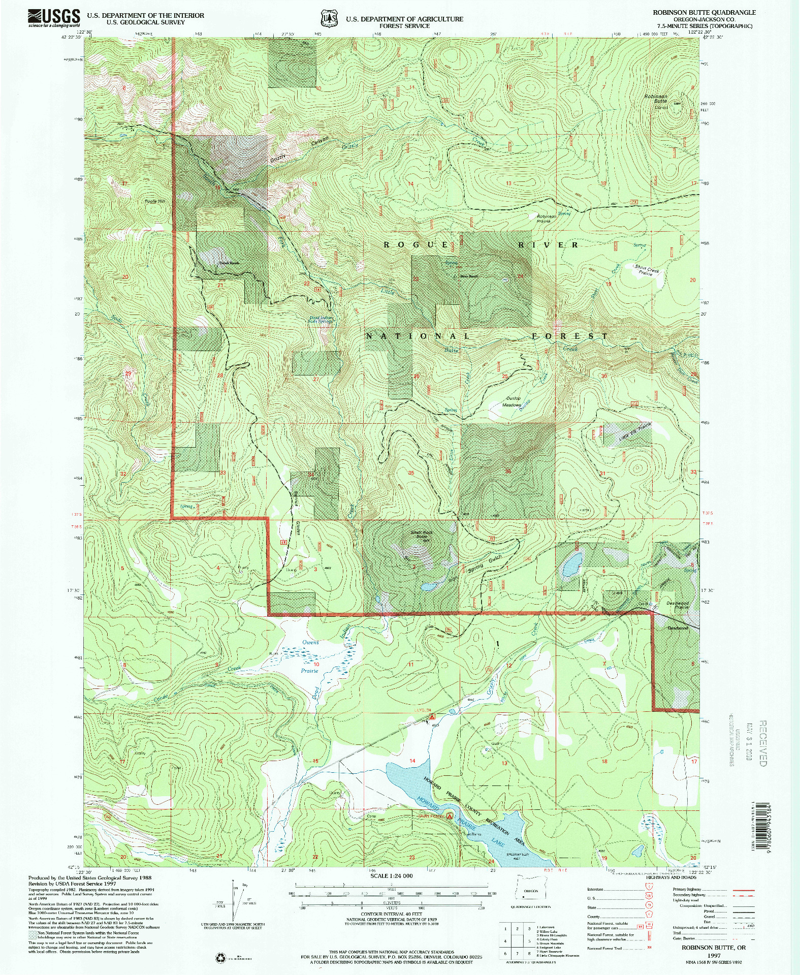 USGS 1:24000-SCALE QUADRANGLE FOR ROBINSON BUTTE, OR 1997