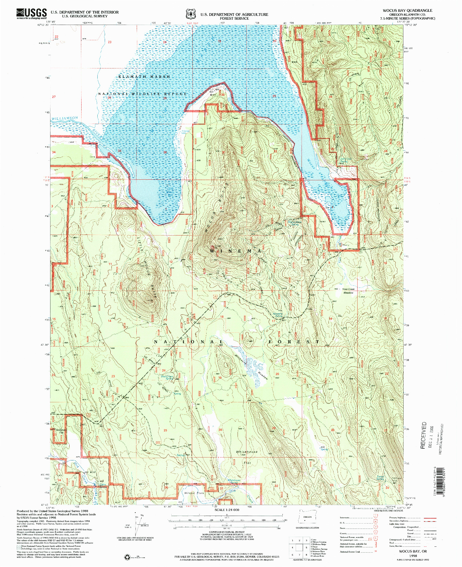 USGS 1:24000-SCALE QUADRANGLE FOR WOCUS BAY, OR 1998