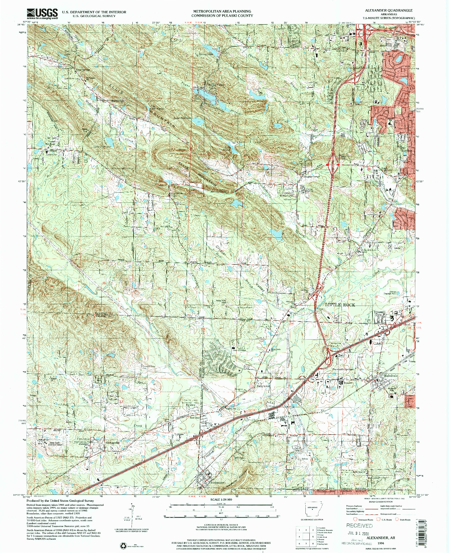 USGS 1:24000-SCALE QUADRANGLE FOR ALEXANDER, AR 1994