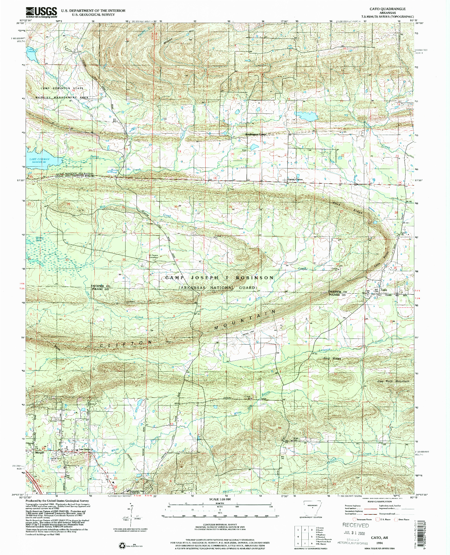 USGS 1:24000-SCALE QUADRANGLE FOR CATO, AR 1994