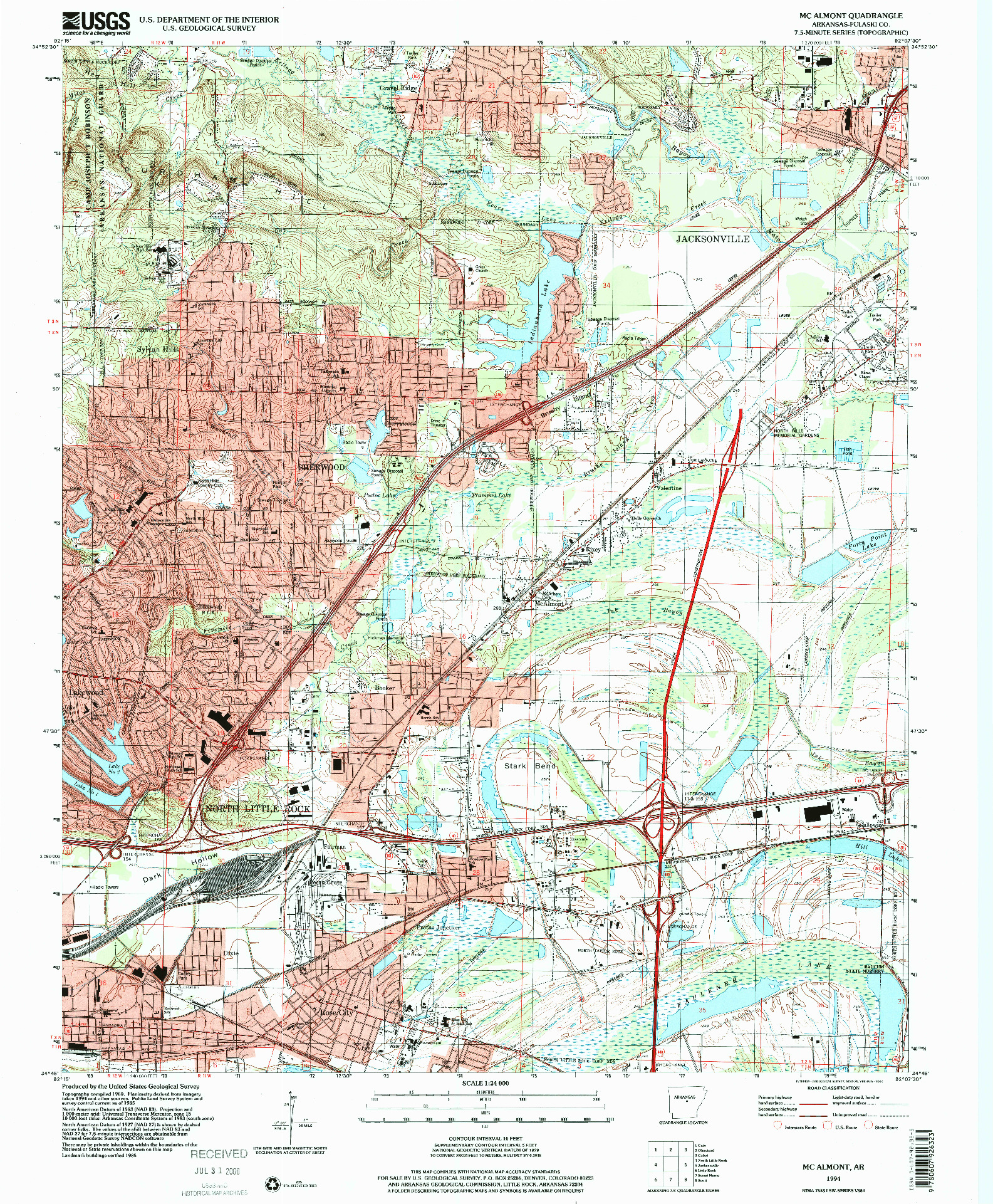 USGS 1:24000-SCALE QUADRANGLE FOR MC ALMONT, AR 1994