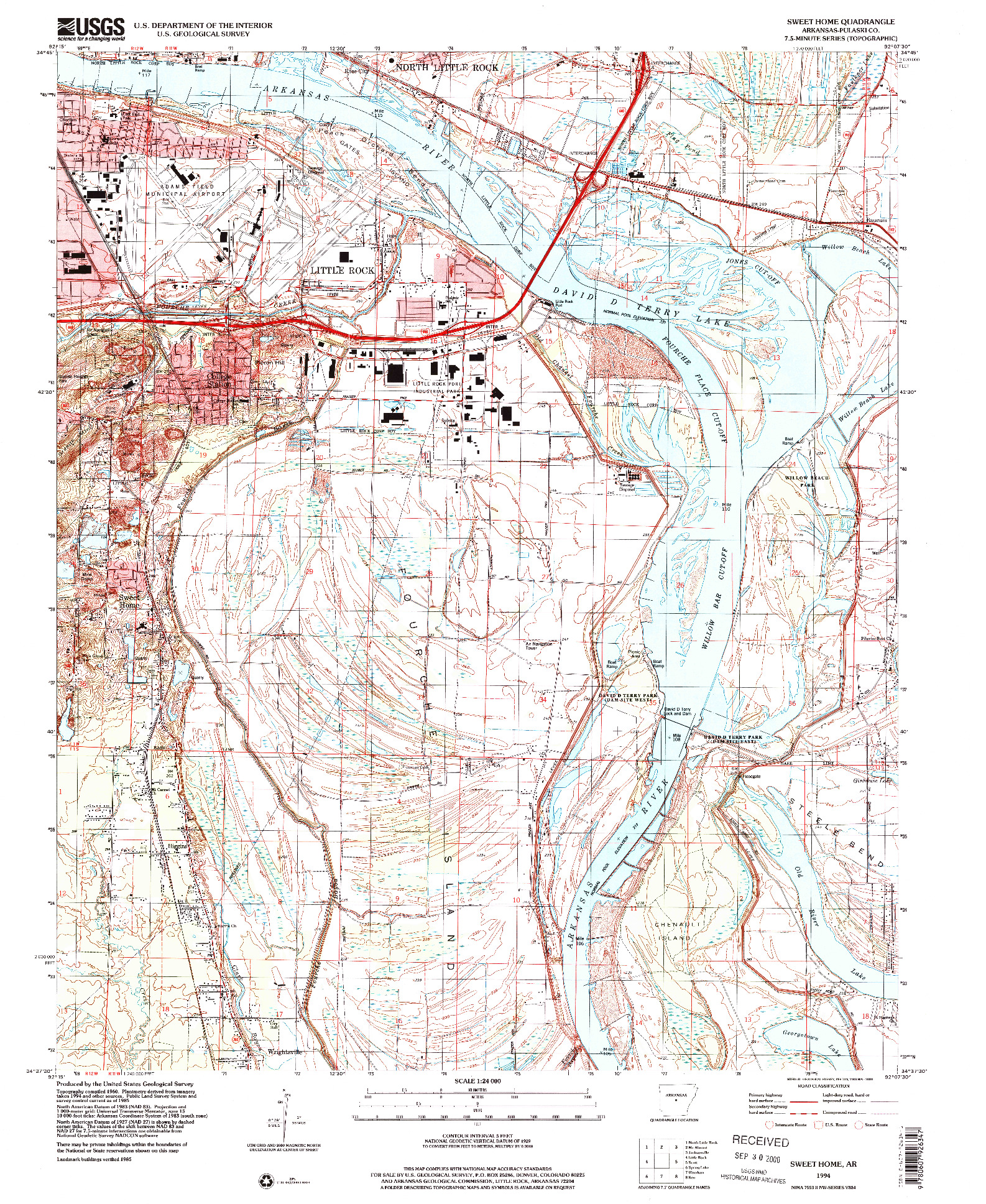 USGS 1:24000-SCALE QUADRANGLE FOR SWEET HOME, AR 1994