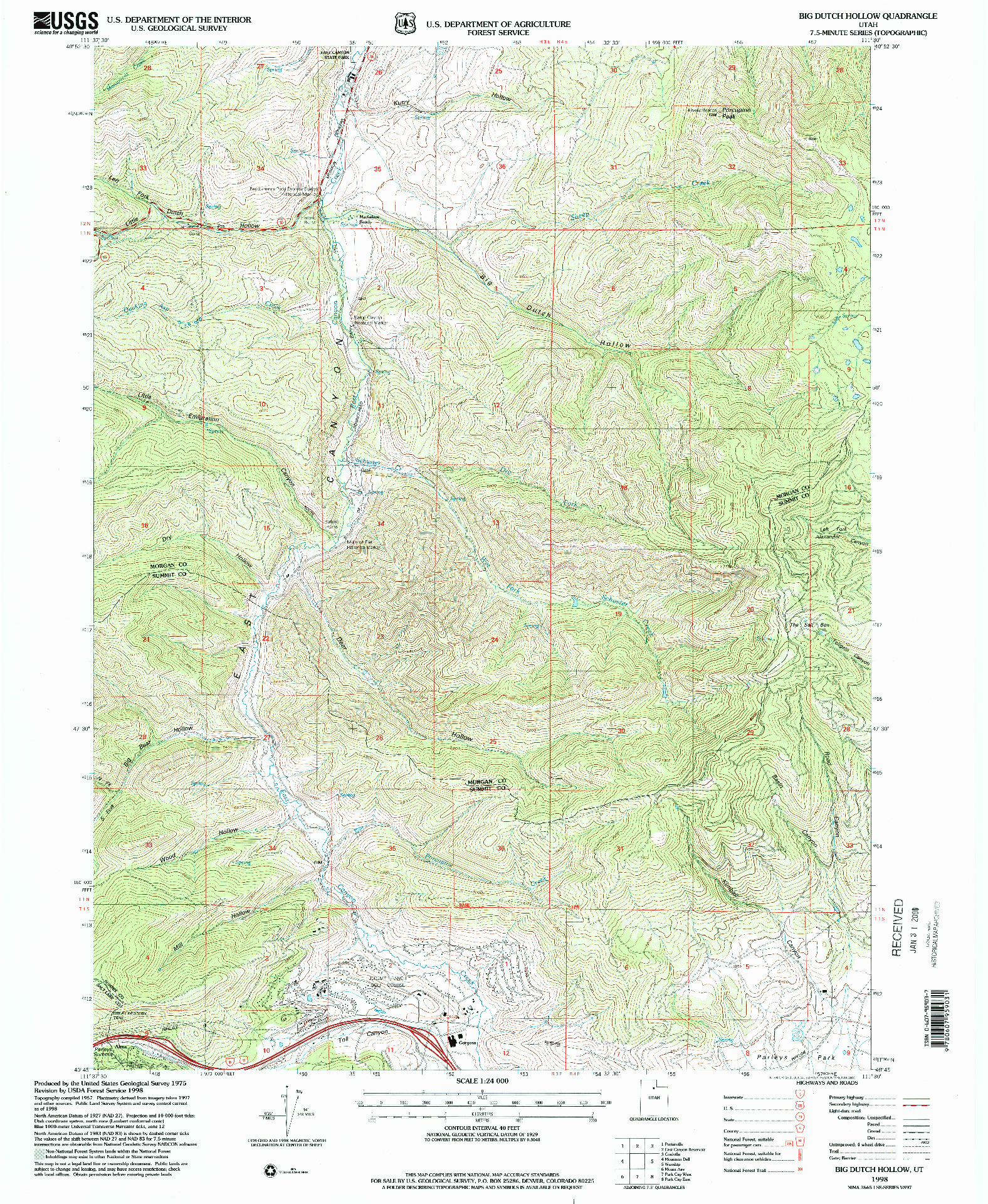USGS 1:24000-SCALE QUADRANGLE FOR BIG DUTCH HOLLOW, UT 1998