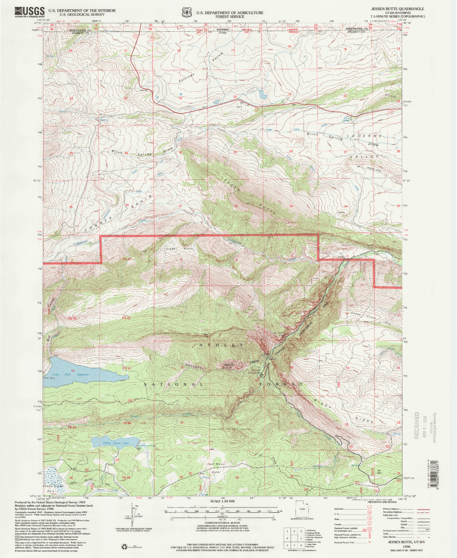 USGS 1:24000-SCALE QUADRANGLE FOR JESSEN BUTTE, UT 1996