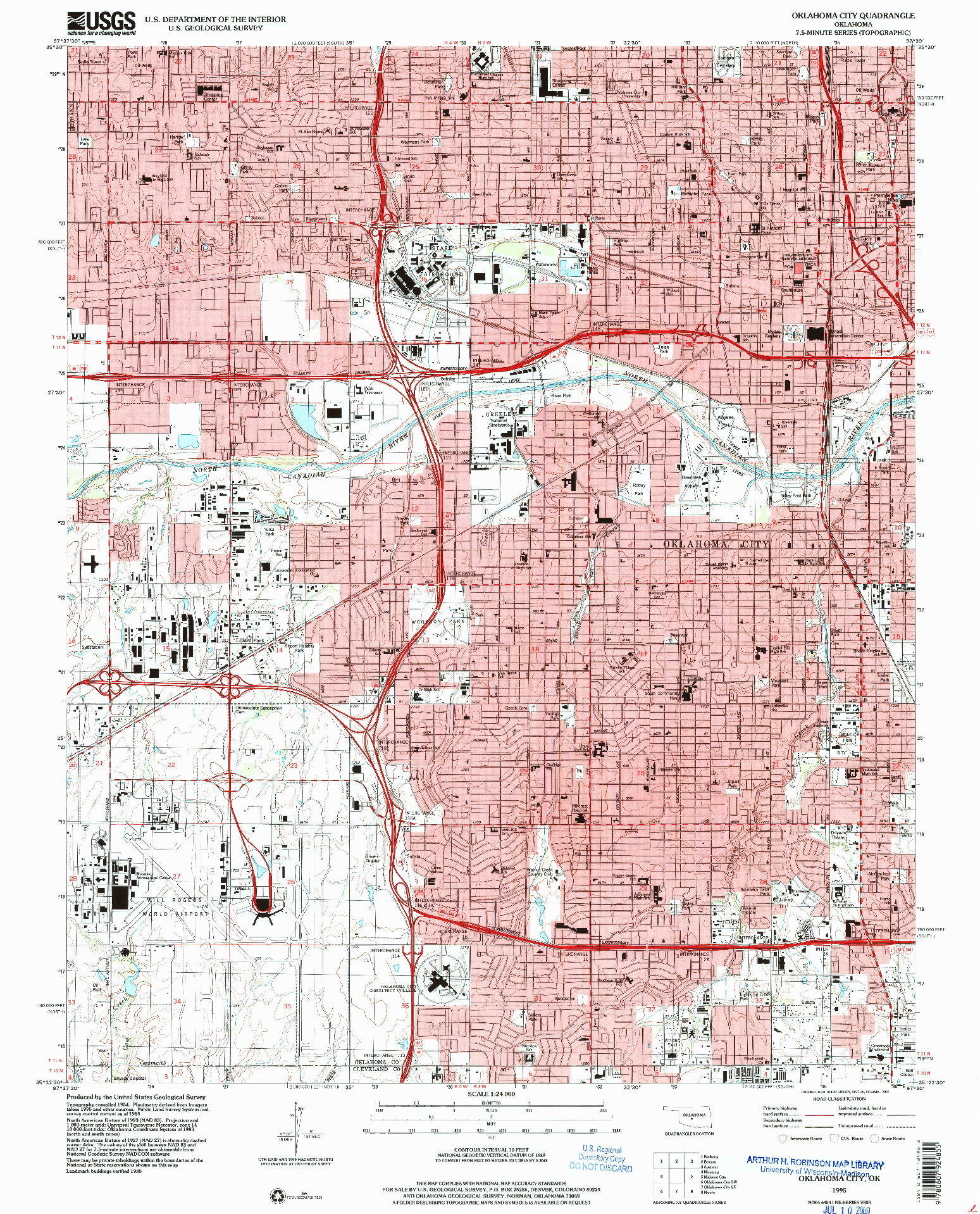 USGS 1:24000-SCALE QUADRANGLE FOR OKLAHOMA CITY, OK 1995