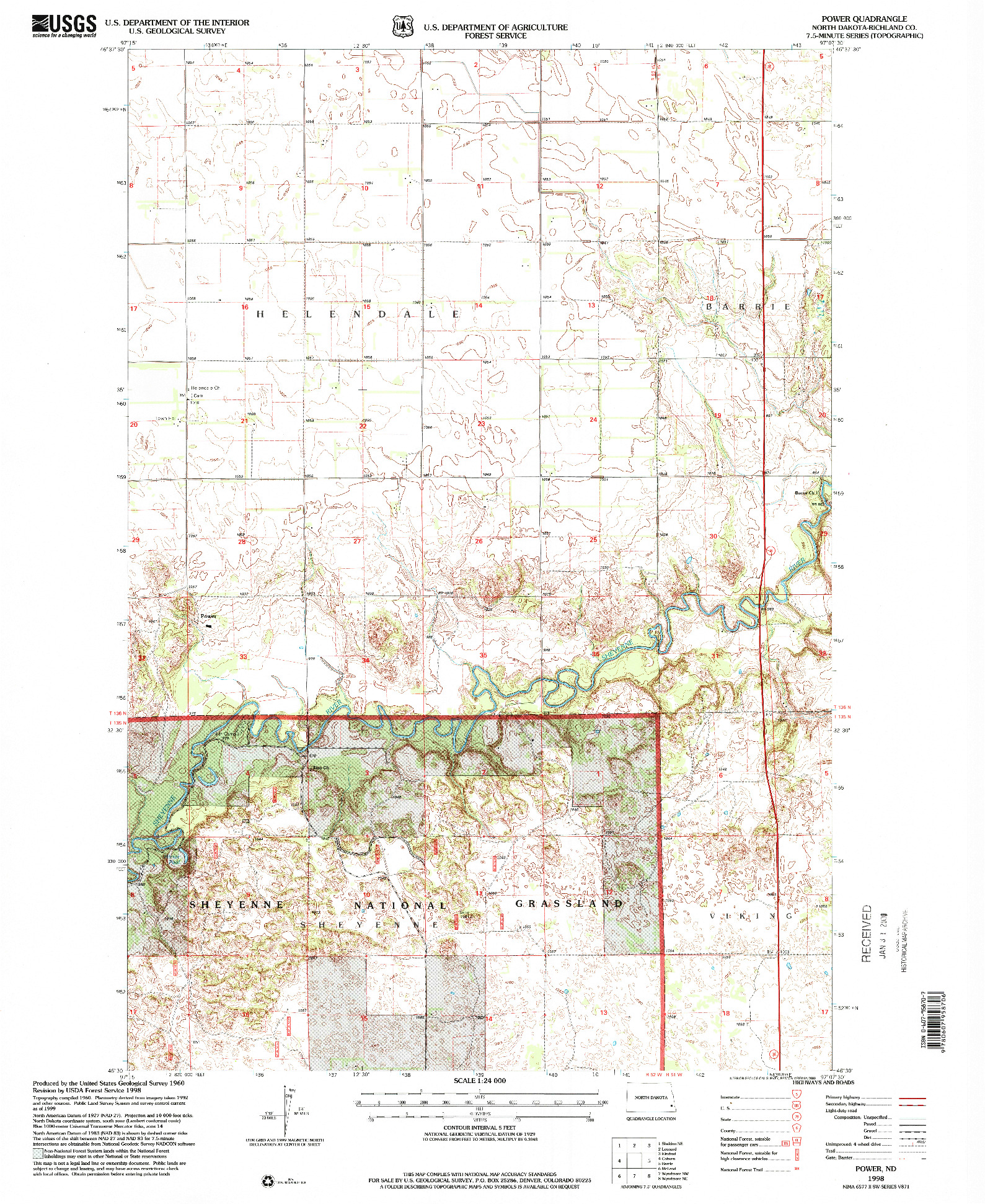 USGS 1:24000-SCALE QUADRANGLE FOR POWER, ND 1998