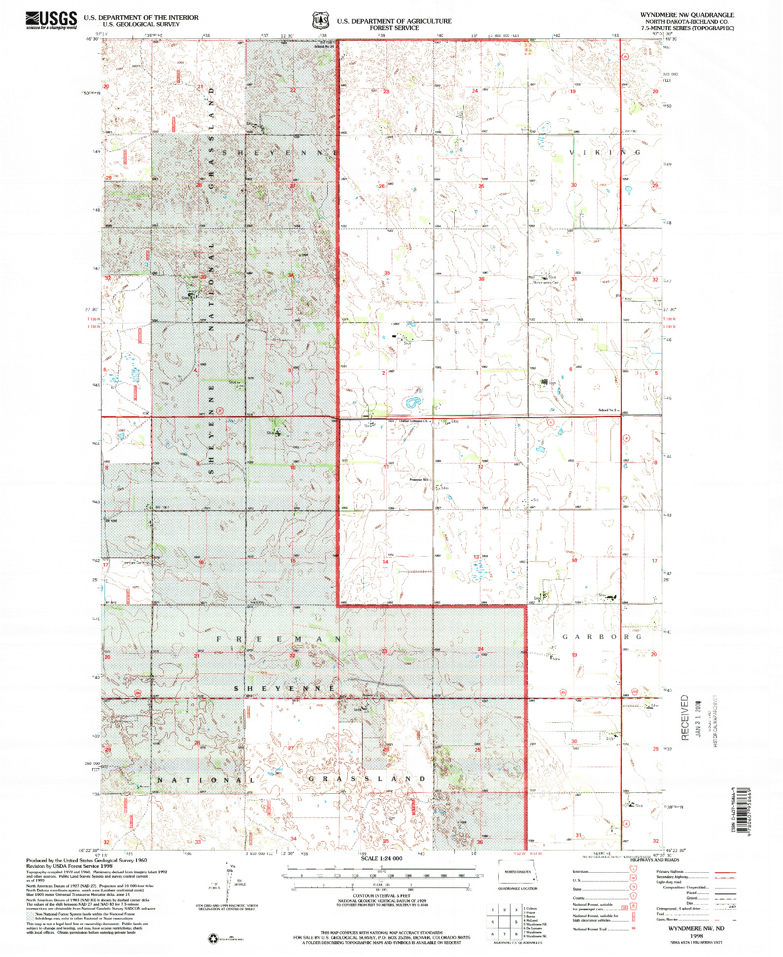 USGS 1:24000-SCALE QUADRANGLE FOR WYNDMERE NW, ND 1998