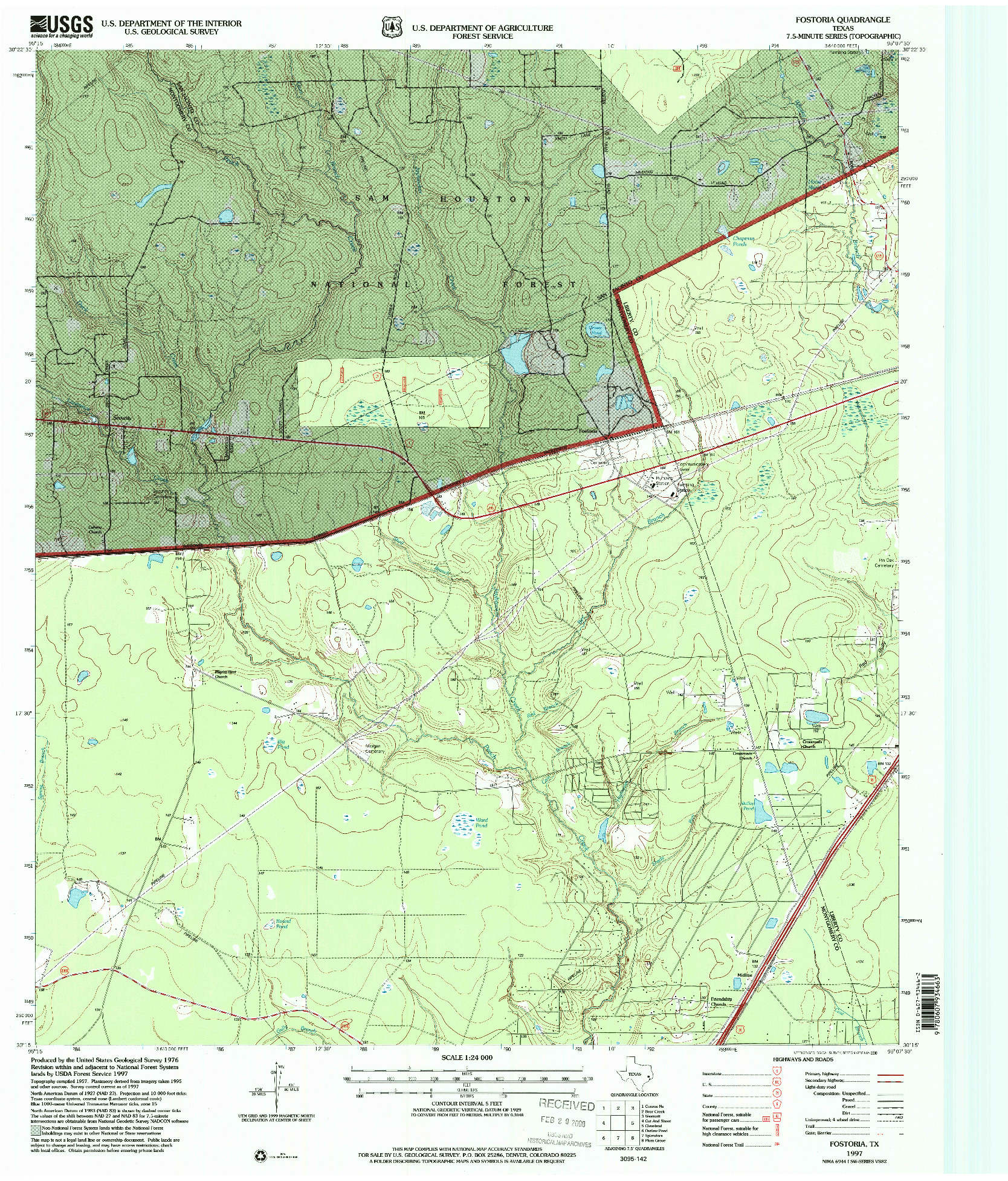 USGS 1:24000-SCALE QUADRANGLE FOR FOSTORIA, TX 1997