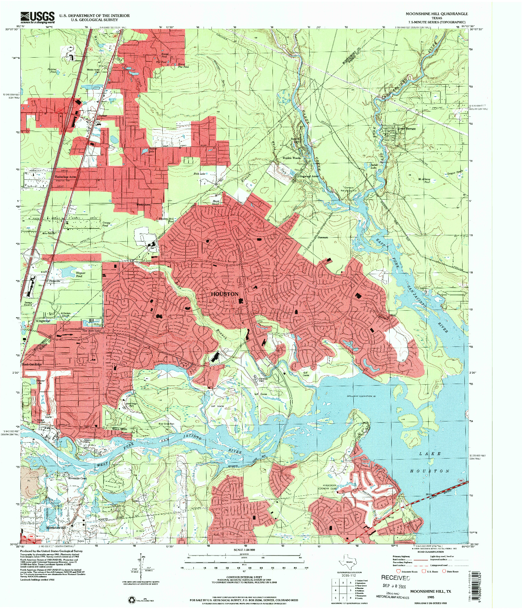 USGS 1:24000-SCALE QUADRANGLE FOR MOONSHINE HILL, TX 1995
