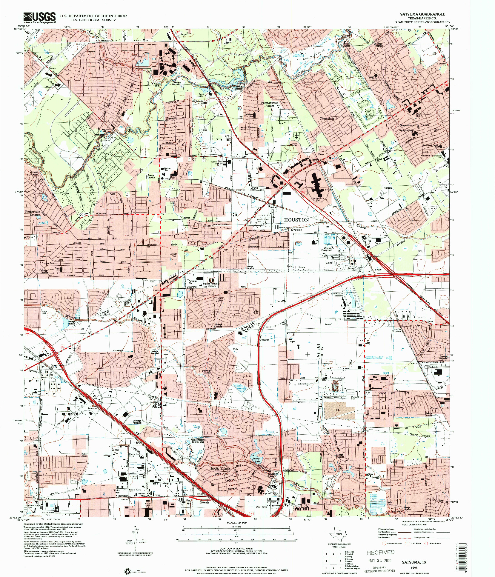 USGS 1:24000-SCALE QUADRANGLE FOR SATSUMA, TX 1995