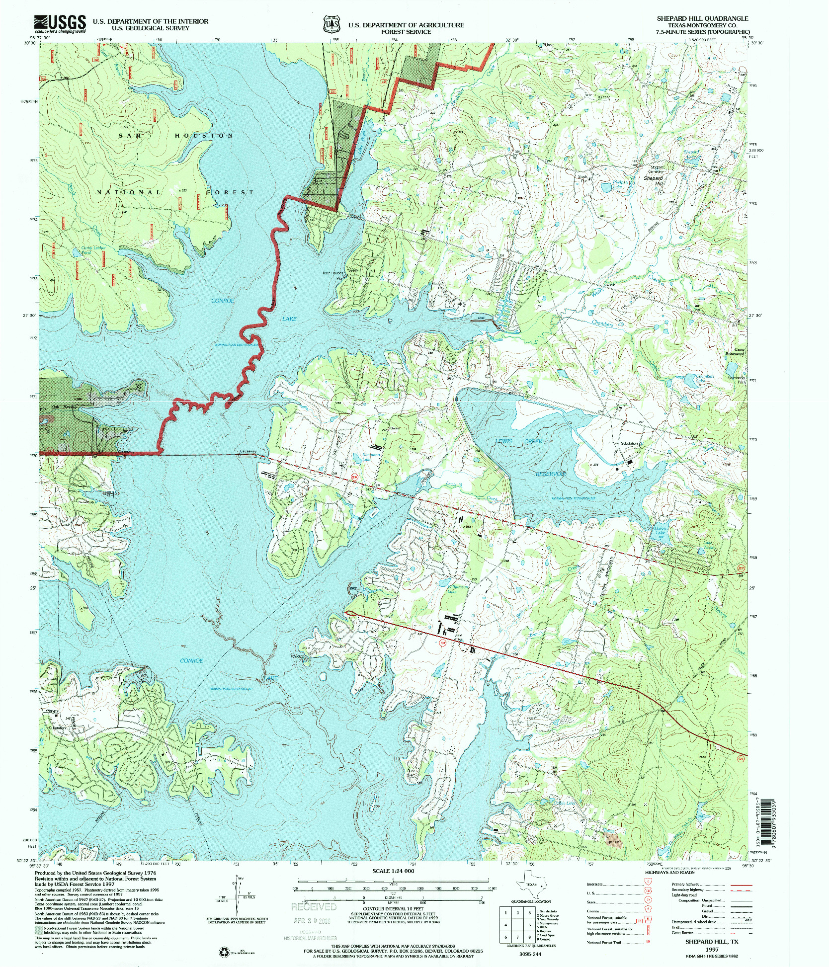 USGS 1:24000-SCALE QUADRANGLE FOR SHEPARD HILL, TX 1997